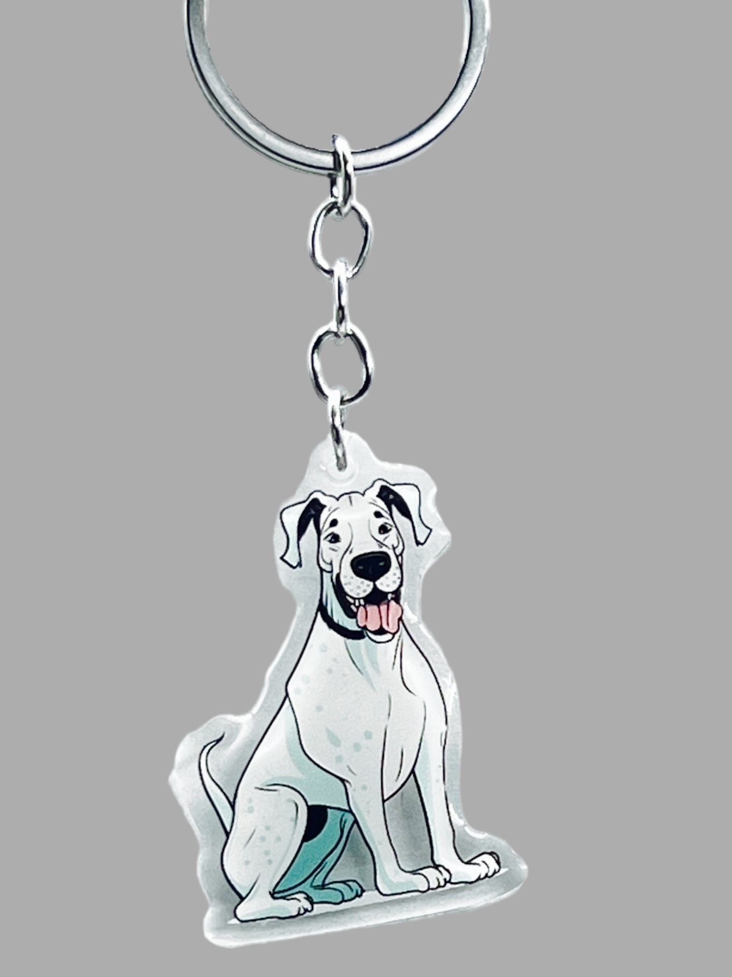 Doberman Pinscher Dog Acrylic Keychain Cute kawaii memorial ornament, pet portrait charm gift backpack photo fob, dad car décor, dog mom gift