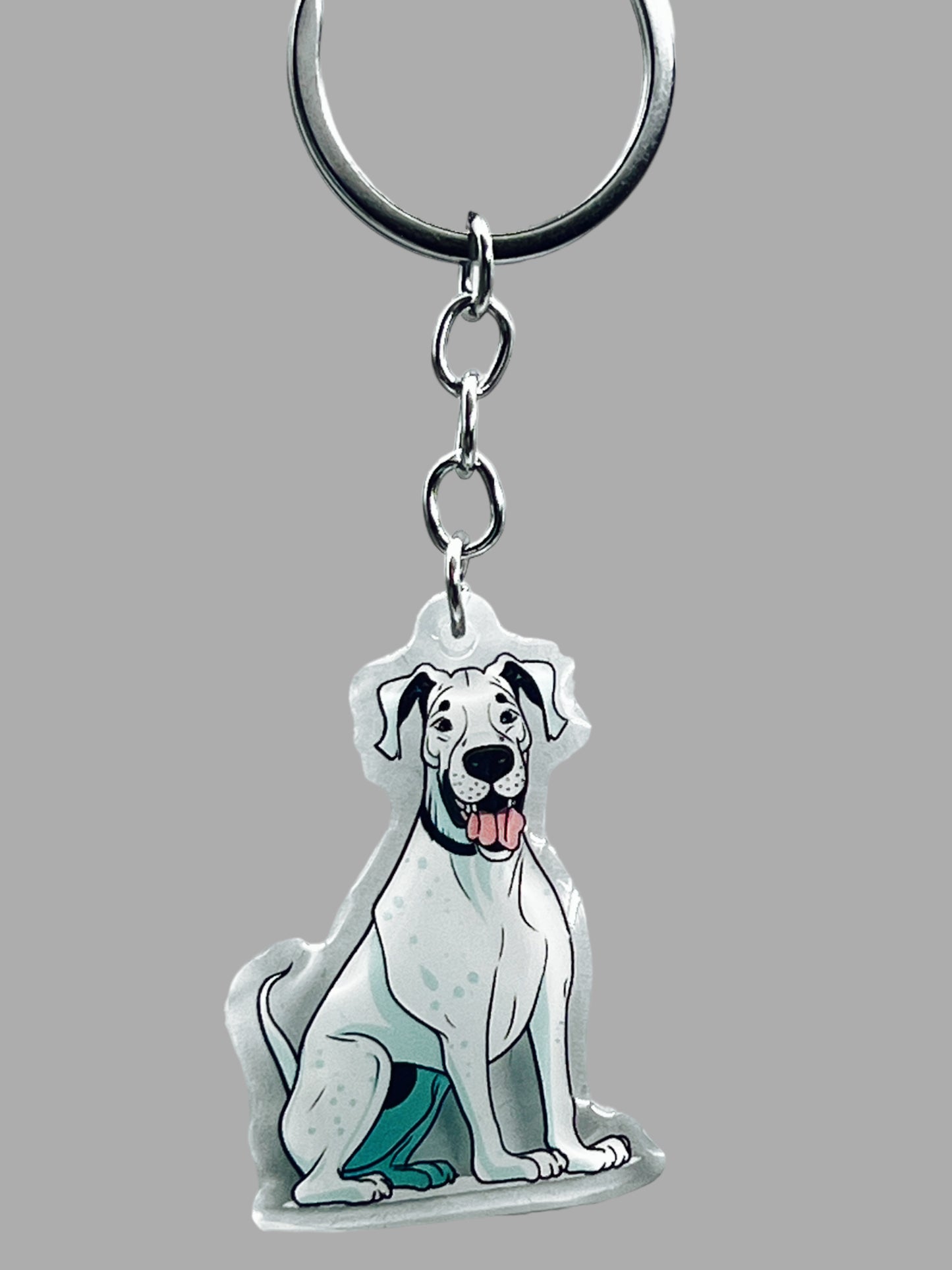 Doberman Pinscher Dog Acrylic Keychain Cute kawaii memorial ornament, pet portrait charm gift backpack photo fob, dad car décor, dog mom gift