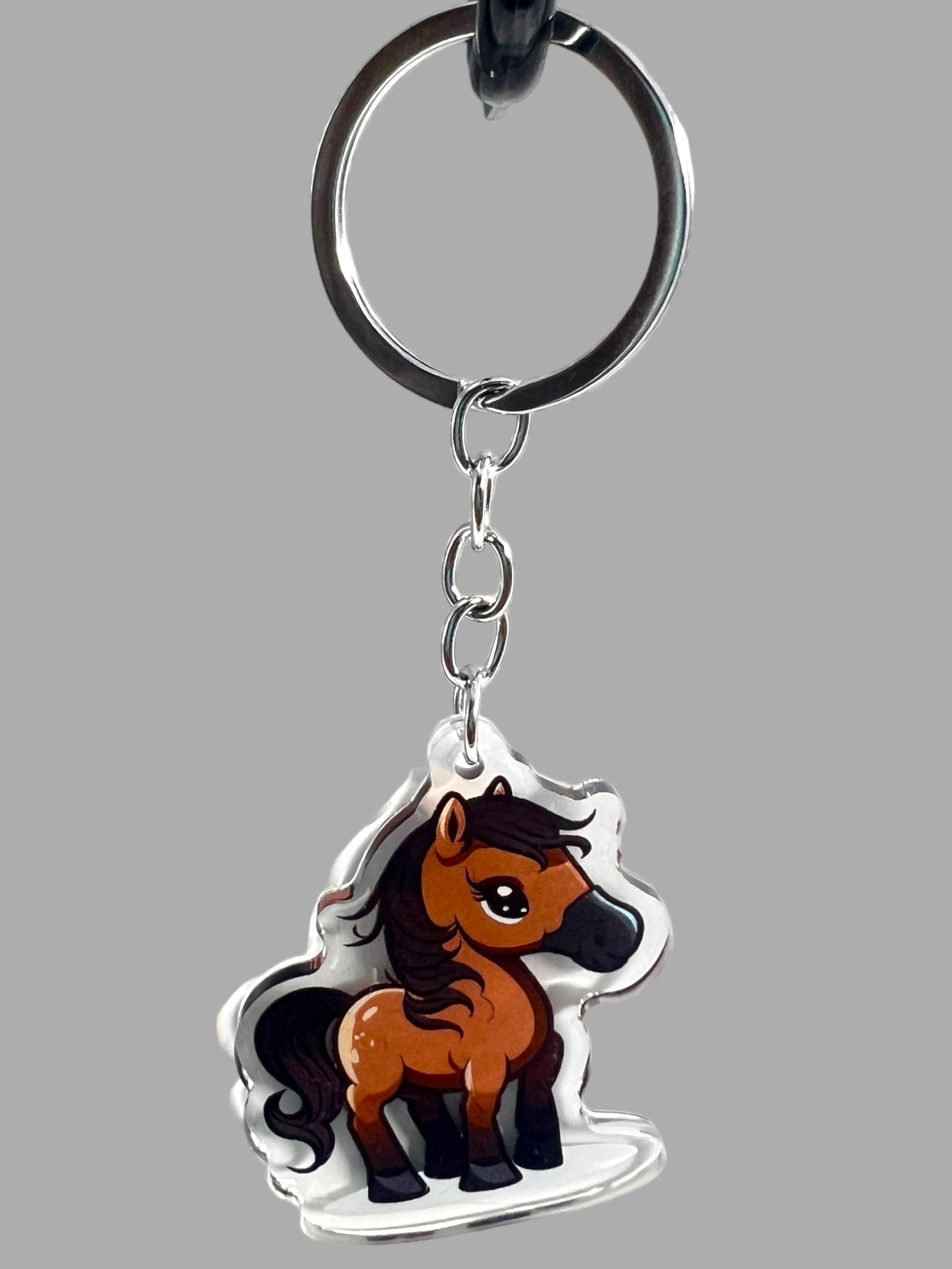 Horse Acrylic Keychain, Cute kawaii memorial ornament, pet portrait charm gift backpack Horse Acrylic Keychain, Farm Animal Cute kawaii memorial ornament, pet portrait charm gift backpack fob, dad car décor, first day of school gift