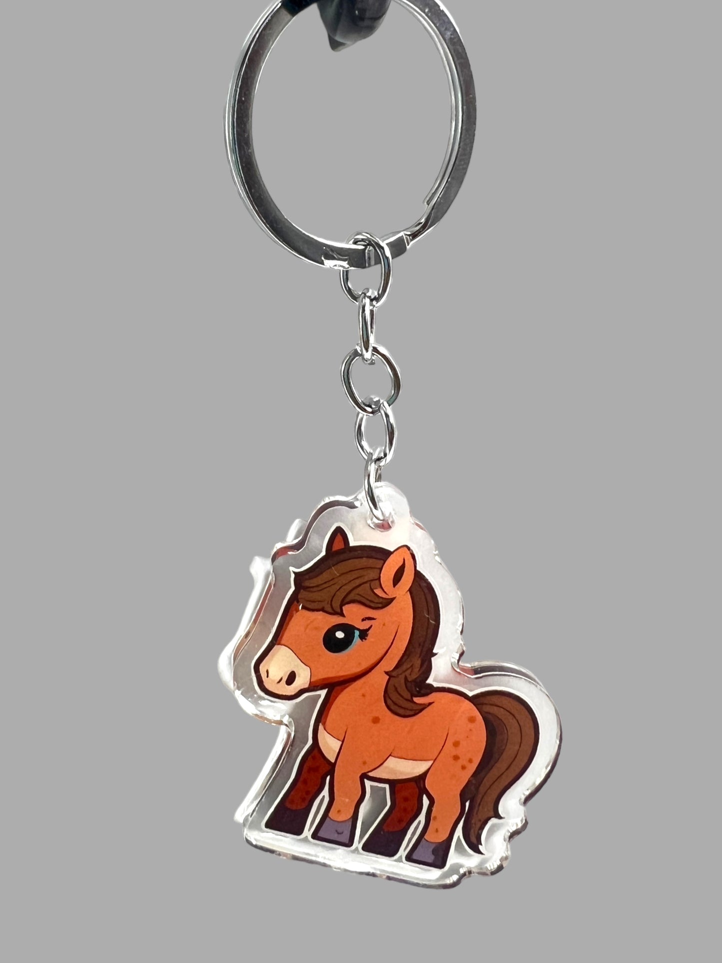 Horse Acrylic Keychain, Cute kawaii memorial ornament, pet portrait charm gift backpack Horse Acrylic Keychain, Farm Animal Cute kawaii memorial ornament, pet portrait charm gift backpack fob, dad car décor, first day of school gift