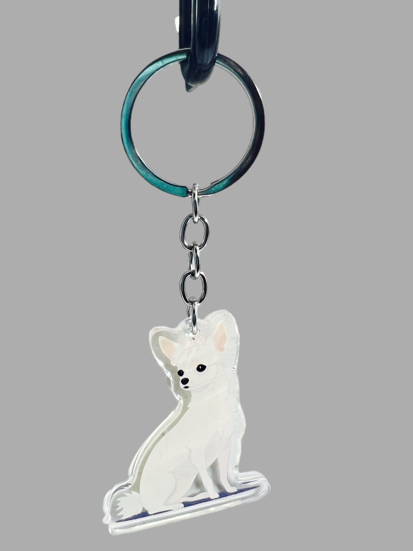 Chihuahua Acrylic Keychain Cute kawaii memorial ornament, pet portrait charm gift backpack fob, dad car décor, dog mom