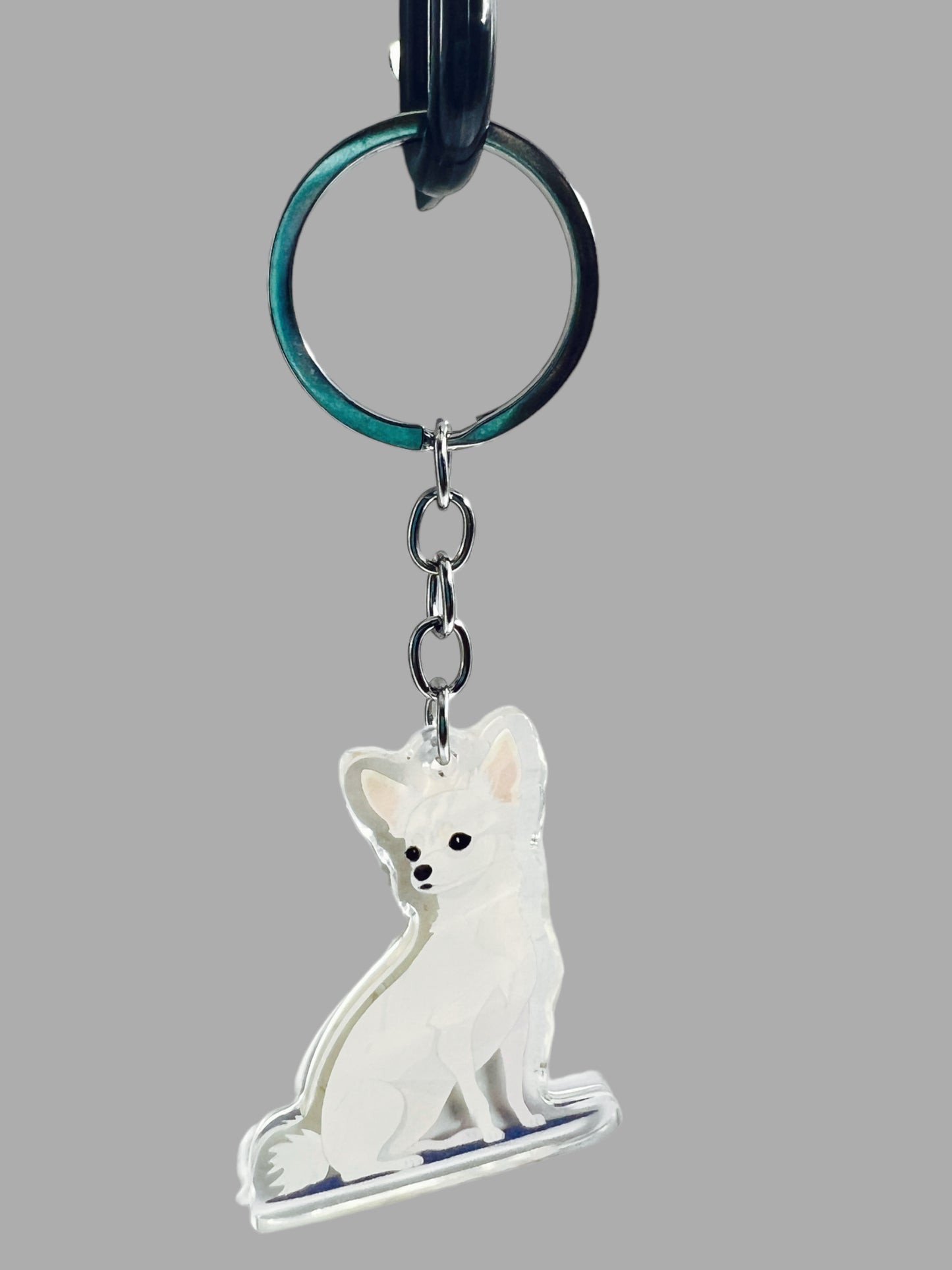Chihuahua Acrylic Keychain Cute kawaii memorial ornament, pet portrait charm gift backpack fob, dad car décor, dog mom