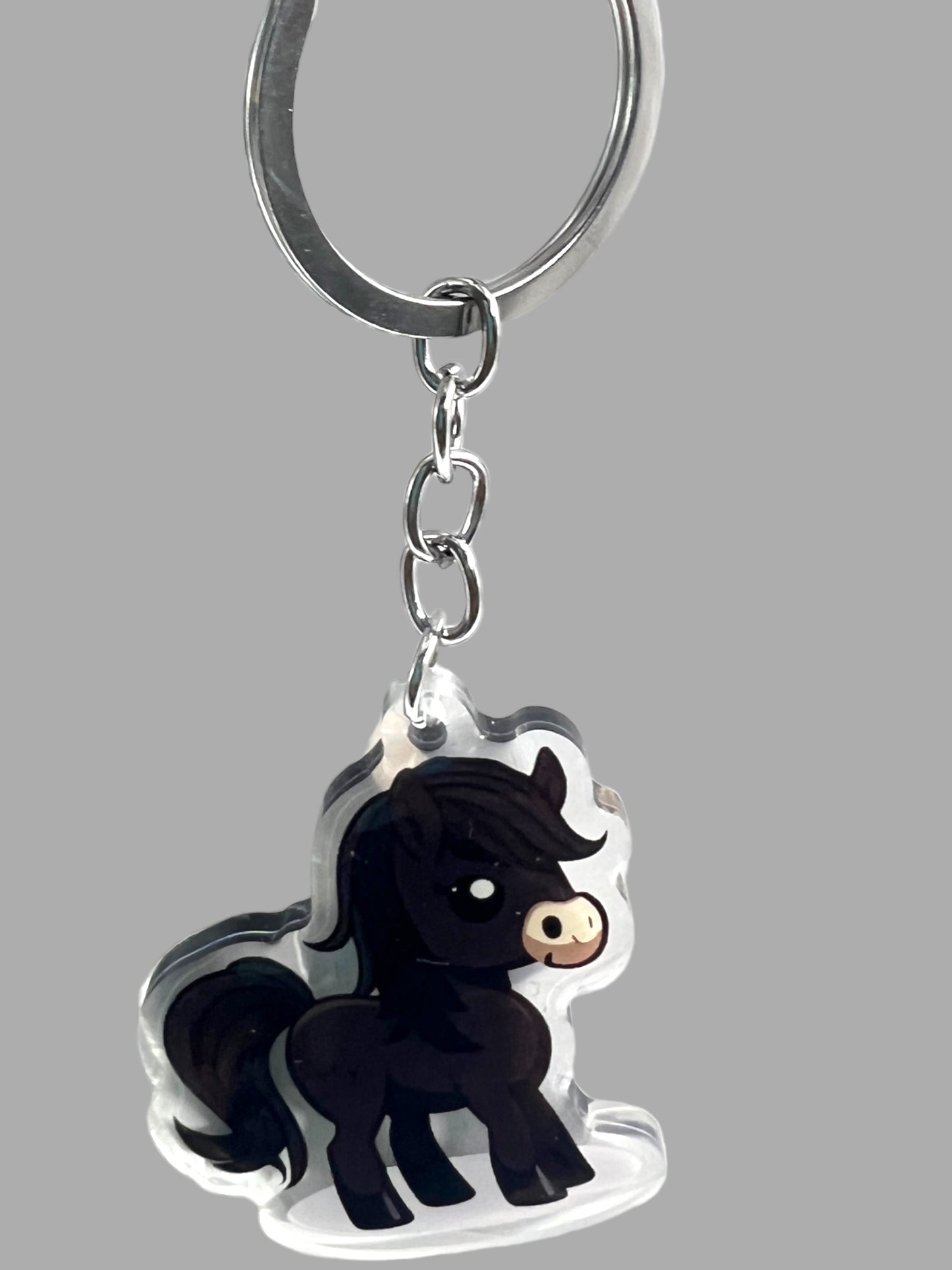Horse Acrylic Keychain, Cute kawaii memorial ornament, pet portrait charm gift backpack Horse Acrylic Keychain, Farm Animal Cute kawaii memorial ornament, pet portrait charm gift backpack fob, dad car décor, first day of school gift