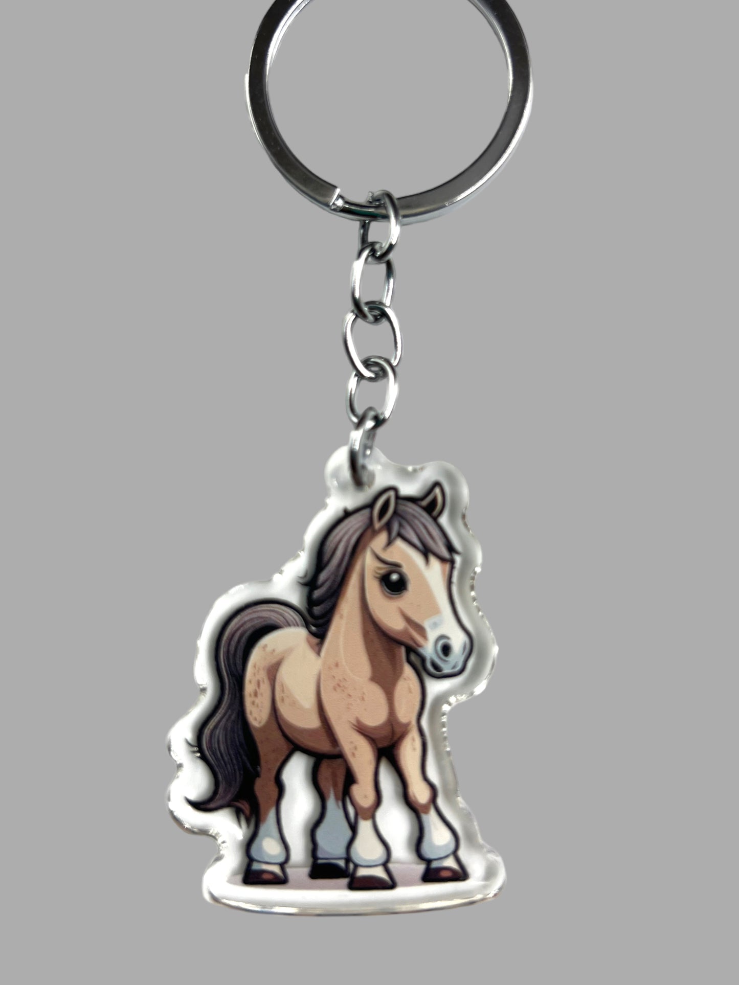 Horse Acrylic Keychain, Cute kawaii memorial ornament, pet portrait charm gift backpack Horse Acrylic Keychain, Farm Animal Cute kawaii memorial ornament, pet portrait charm gift backpack fob, dad car décor, first day of school gift
