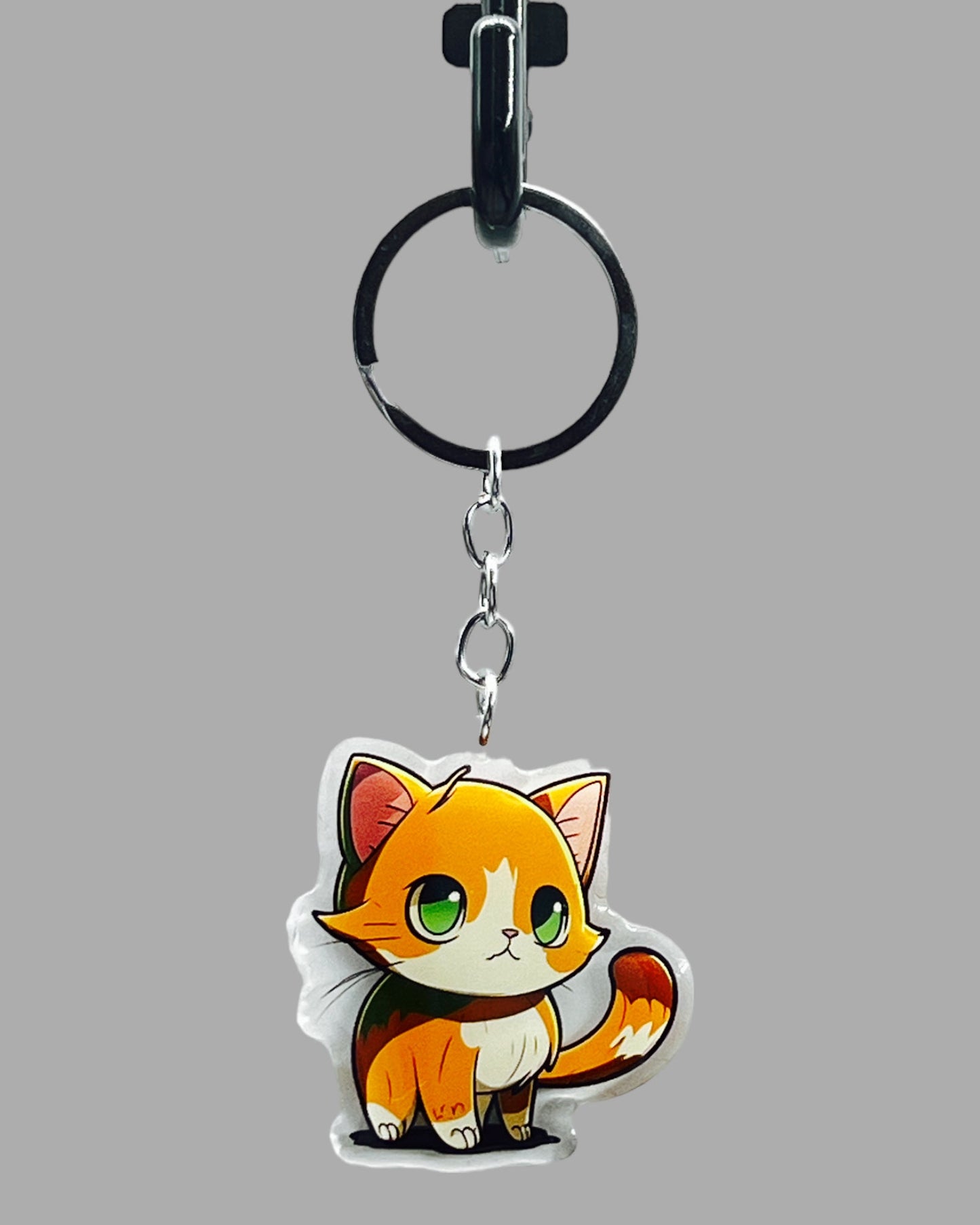 Cat Acrylic keychain, Cute kawaii memorial ornament, pet portrait charm gift backpack fob, dad car décor, first day of school gift