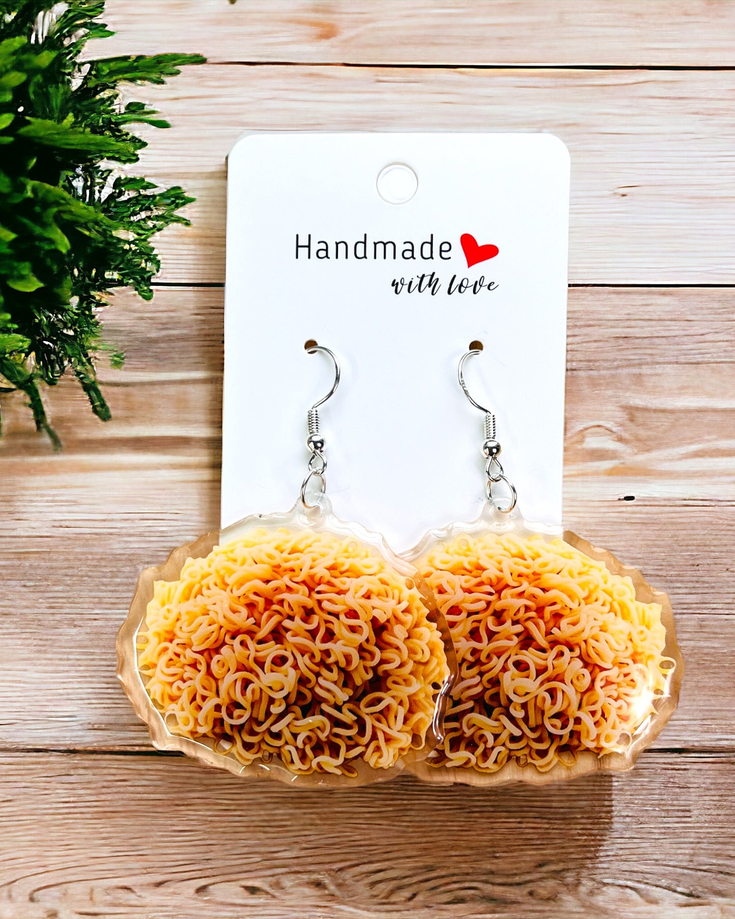 Ramen Noodle Acrylic earrings, funky weird earrings, quirky earrings, cool funny earrings, gift for her, birthday gift, Christmas stocking stuffer