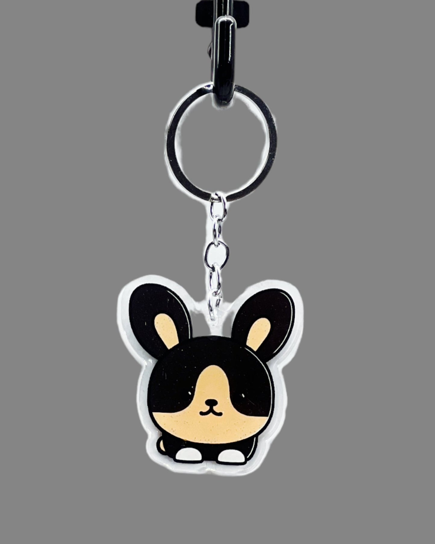 German Shepherd Dog Acrylic Keychain, Cute kawaii memorial ornament, pet portrait charm gift backpack photo fob, dad car décor, dog mom gift