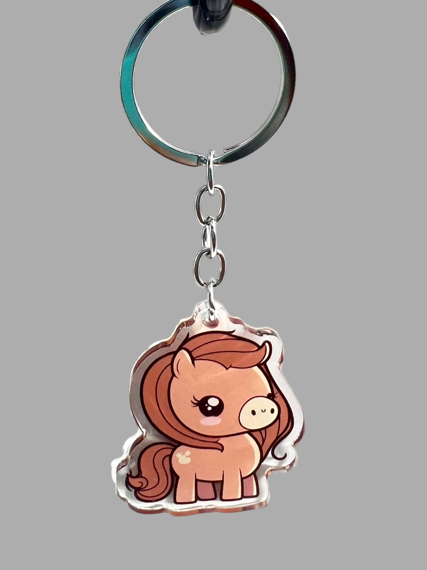 Horse Acrylic Keychain, Cute kawaii memorial ornament, pet portrait charm gift backpack Horse Acrylic Keychain, Farm Animal Cute kawaii memorial ornament, pet portrait charm gift backpack fob, dad car décor, first day of school gift