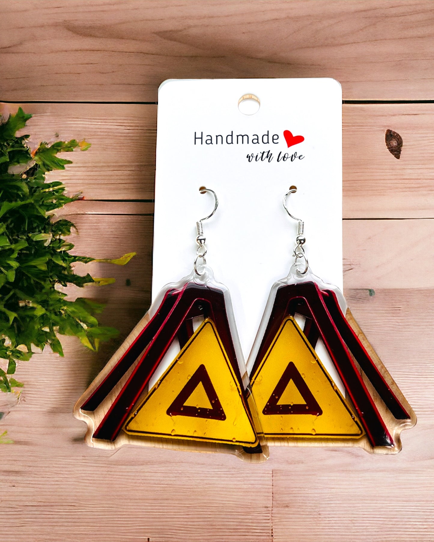 Cute Warning Sign Acrylic earrings, funky weird quirky earrings, cool funny gift for her, birthday gift, Christmas stocking stuffer