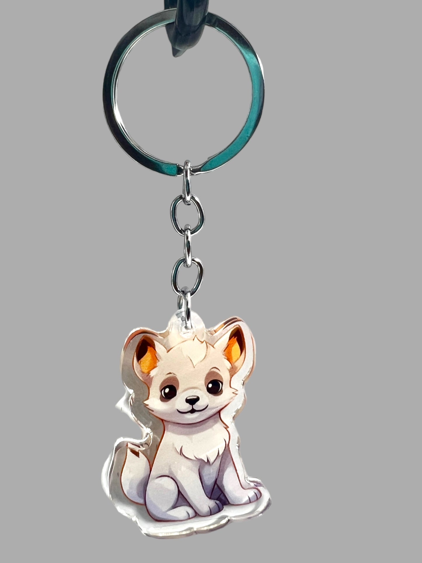 Hokkaido Dog Acrylic Keychain, Cute kawaii memorial ornament, pet portrait charm gift, backpack fob, dad car décor, dog mom gift