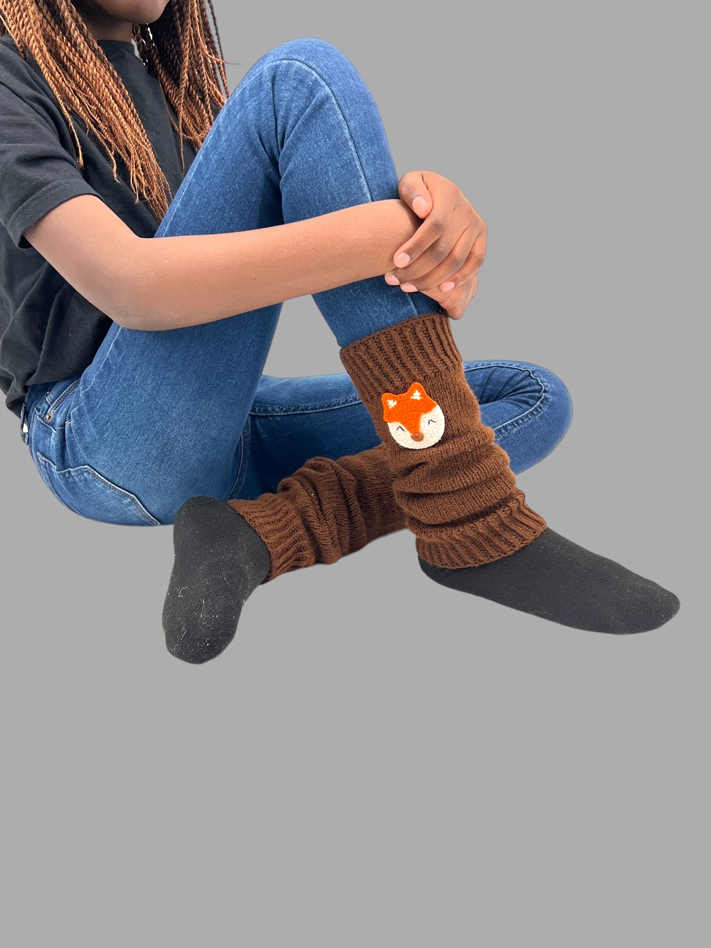 Cute Fox Crochet Leg Warmers . Ideal Gift for Girls . Granddaughter, Daughter, Niece . Perfect for Stocking Stuffers, Baby Showers, Back-to-School