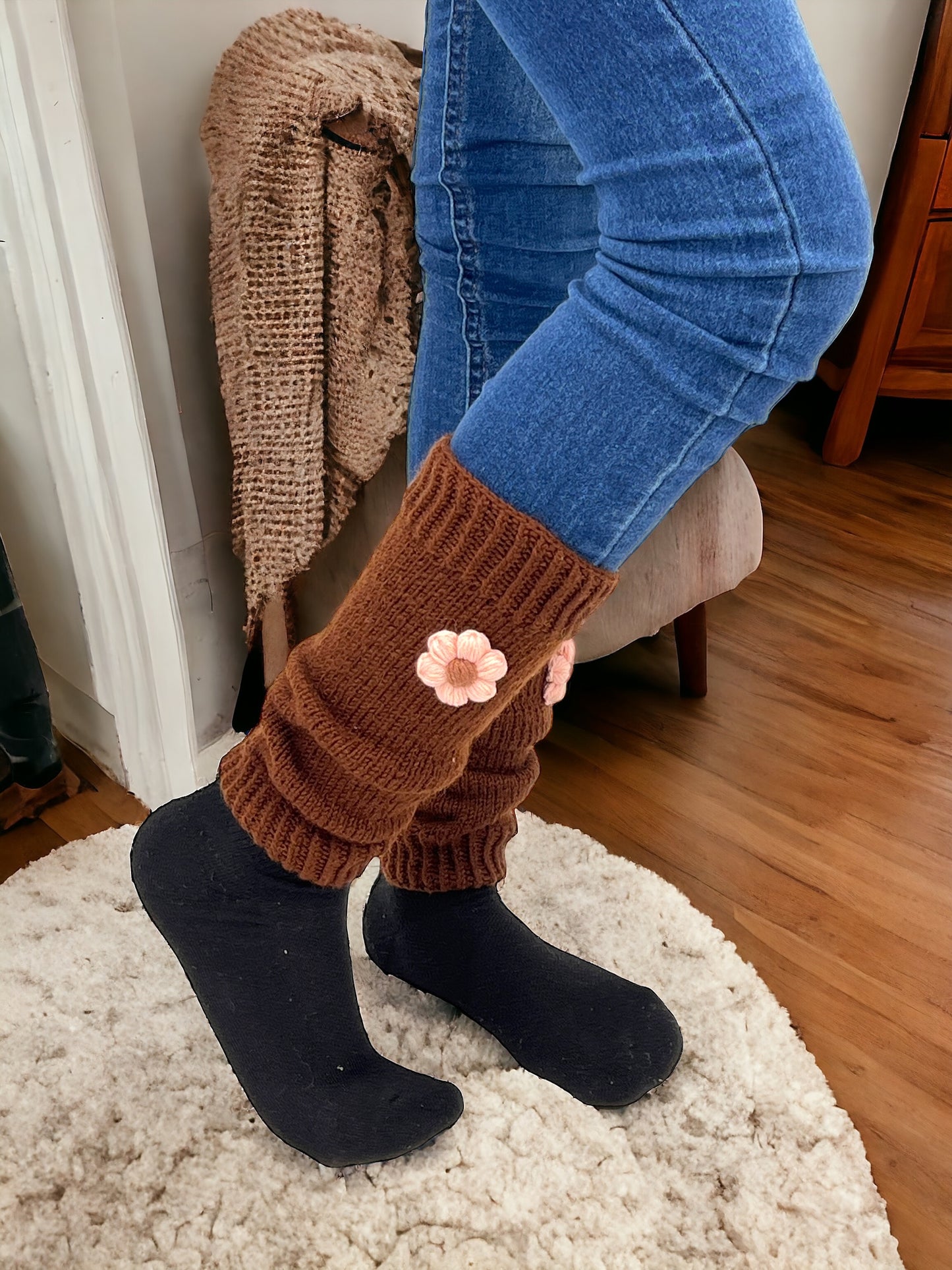 Cute Crochet Daisy Flower Leg Warmers - Birthday Gift for Girls: Granddaughter, Daughter, Niece. Perfect for Stocking Stuffers, Baby Showers