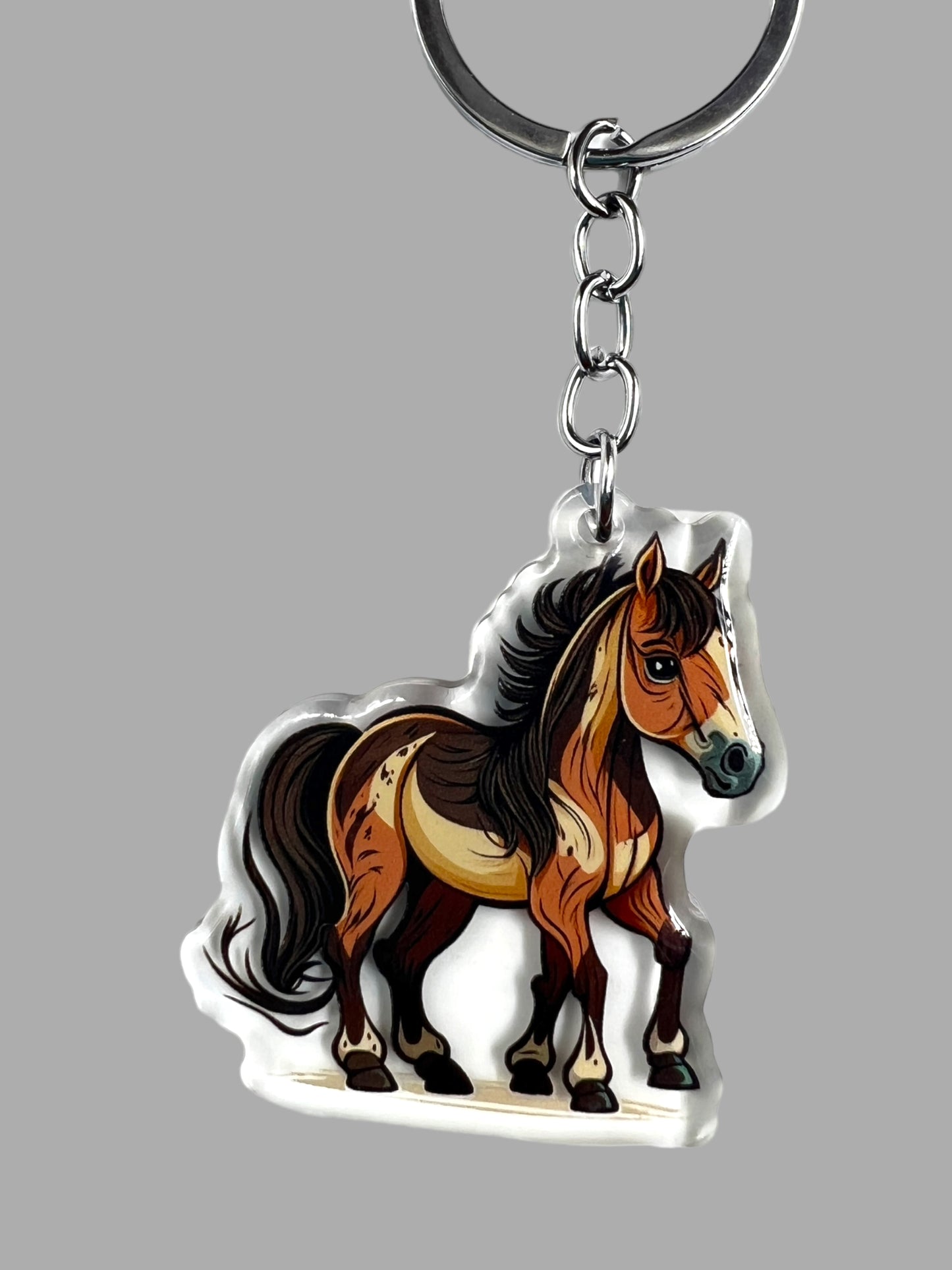 Horse Acrylic Keychain, Cute kawaii memorial ornament, pet portrait charm gift backpack Horse Acrylic Keychain, Farm Animal Cute kawaii memorial ornament, pet portrait charm gift backpack fob, dad car décor, first day of school gift