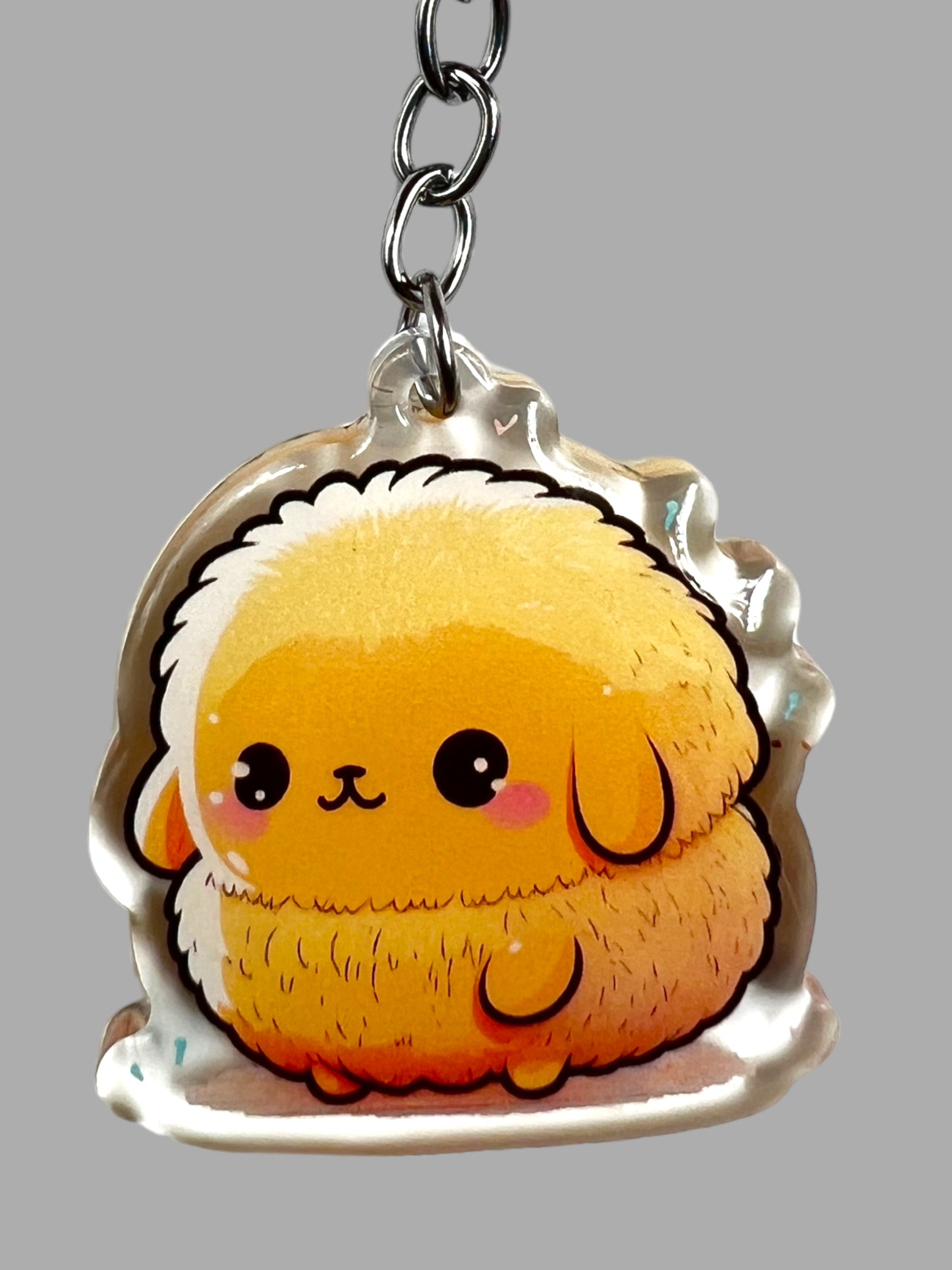 Illama kawaii farm animal Acrylic Keychain, Cute kawaii memorial ornament, pet portrait charm gift backpack fob, dad car décor, first day of school gift