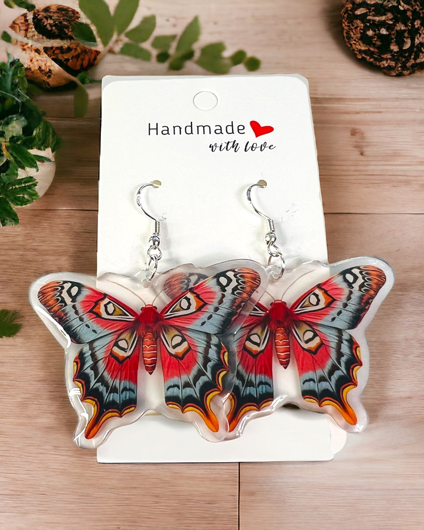 Butterfly Acrylic Earrings funky weird quirky earrings, cool funny gift for her, birthday gift, Christmas stocking stuffer