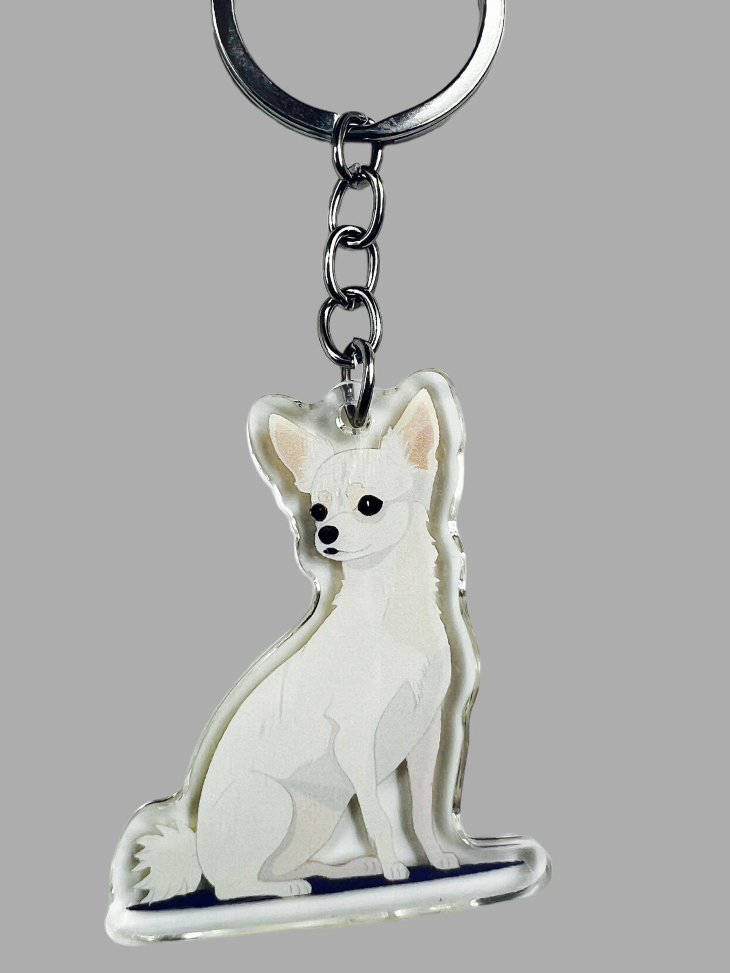 Chihuahua Acrylic Keychain Cute kawaii memorial ornament, pet portrait charm gift backpack fob, dad car décor, dog mom