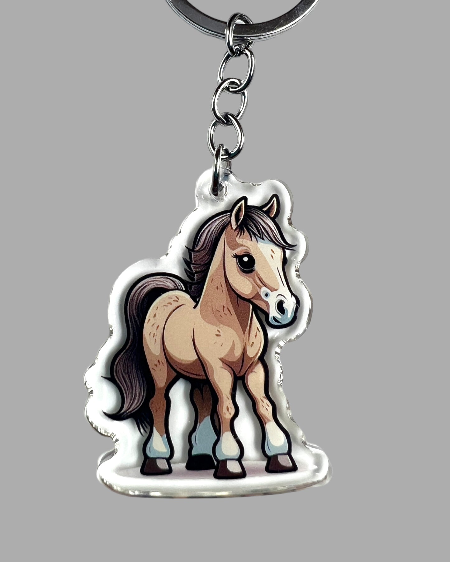 Horse Acrylic Keychain, Cute kawaii memorial ornament, pet portrait charm gift backpack Horse Acrylic Keychain, Farm Animal Cute kawaii memorial ornament, pet portrait charm gift backpack fob, dad car décor, first day of school gift