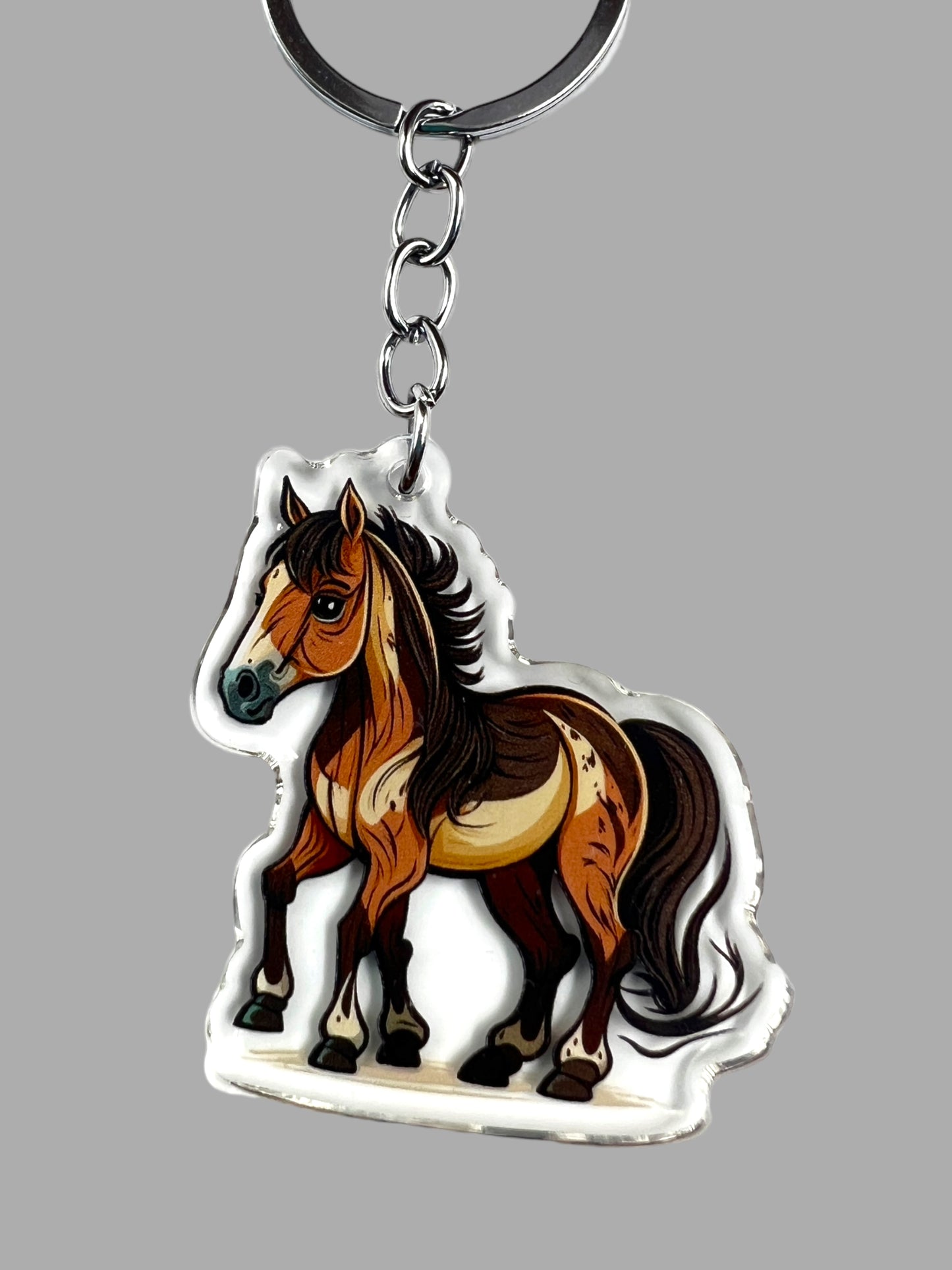Horse Acrylic Keychain, Cute kawaii memorial ornament, pet portrait charm gift backpack Horse Acrylic Keychain, Farm Animal Cute kawaii memorial ornament, pet portrait charm gift backpack fob, dad car décor, first day of school gift