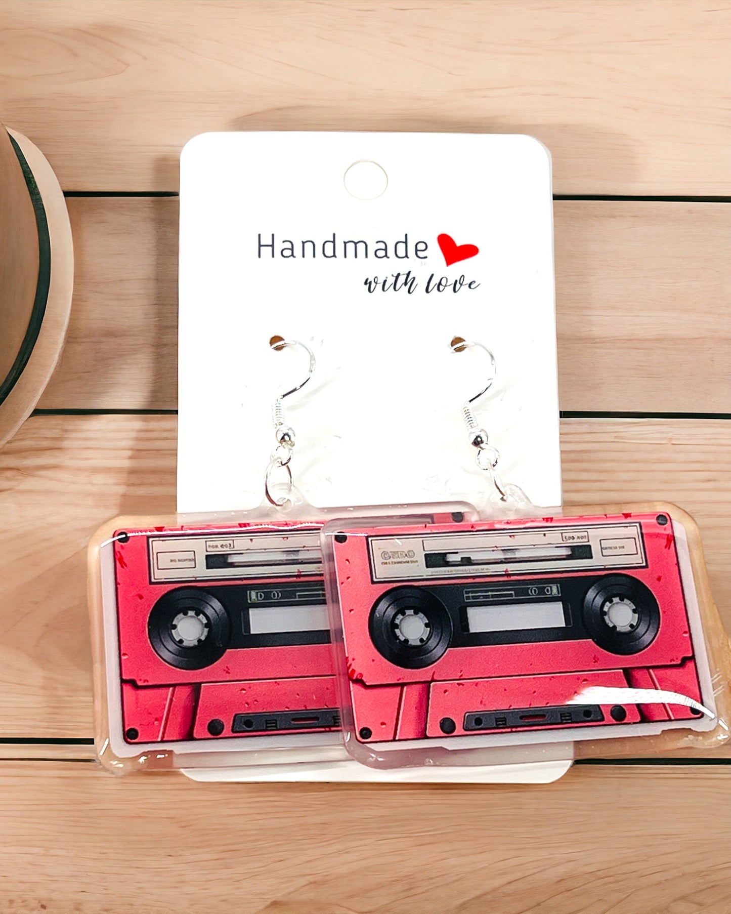 Cassette Acrylic Earrings funky weird quirky earrings, cool funny gift for her, birthday gift, Christmas stocking stuffer