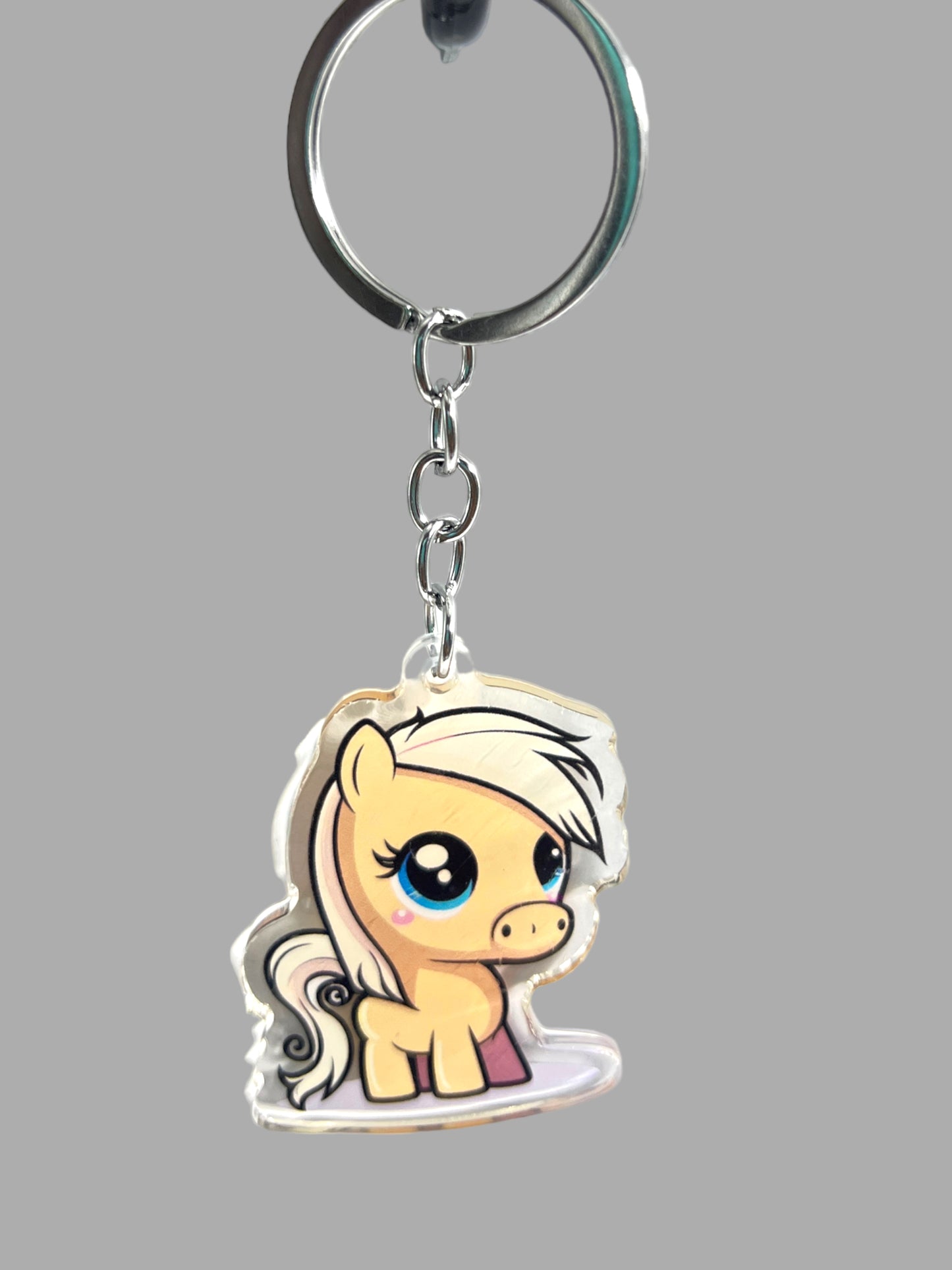 Horse Acrylic Keychain, Cute kawaii memorial ornament, pet portrait charm gift backpack Horse Acrylic Keychain, Farm Animal Cute kawaii memorial ornament, pet portrait charm gift backpack fob, dad car décor, first day of school gift