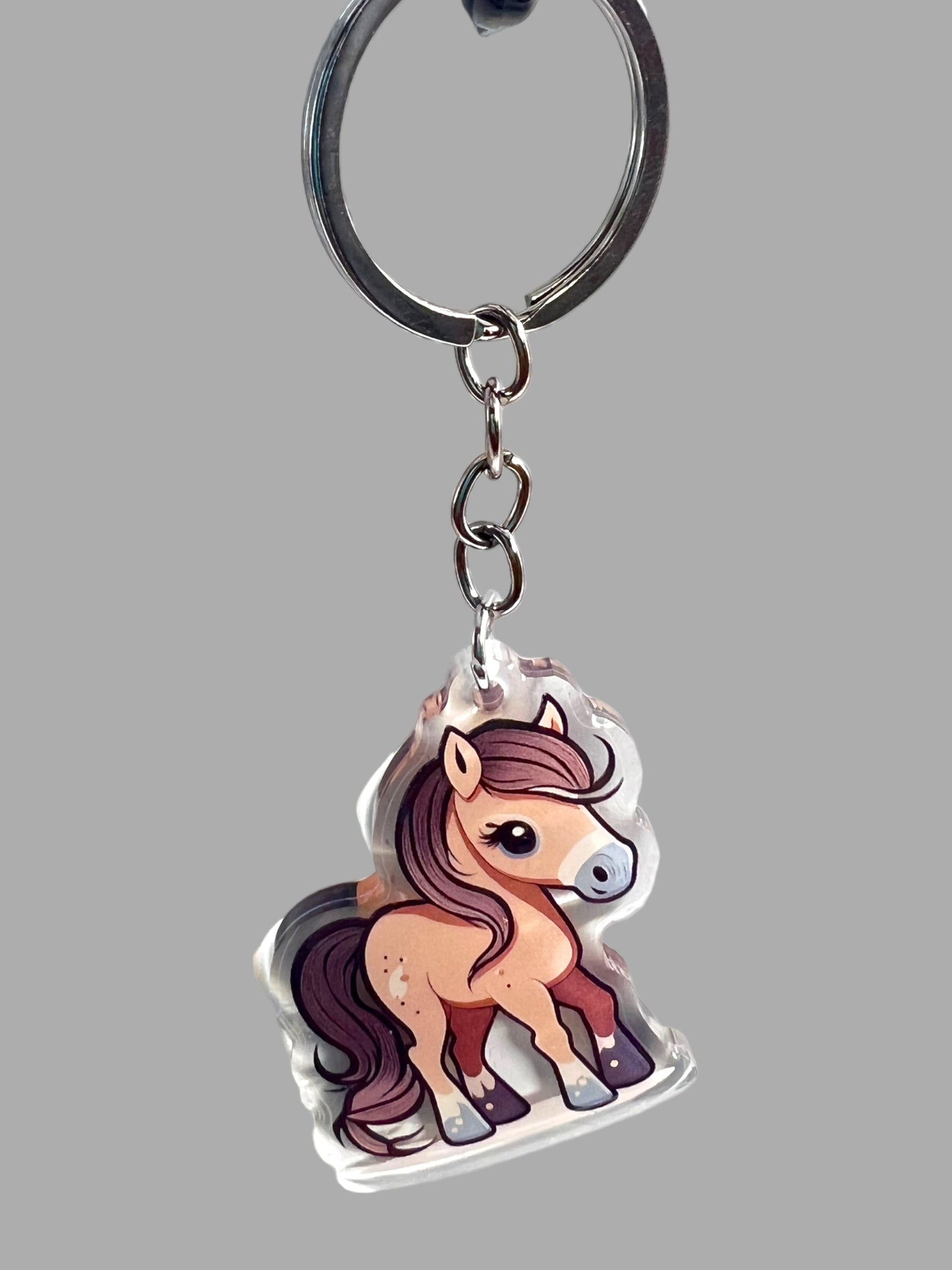 Horse Acrylic Keychain, Cute kawaii memorial ornament, pet portrait charm gift backpack Horse Acrylic Keychain, Farm Animal Cute kawaii memorial ornament, pet portrait charm gift backpack fob, dad car décor, first day of school gift