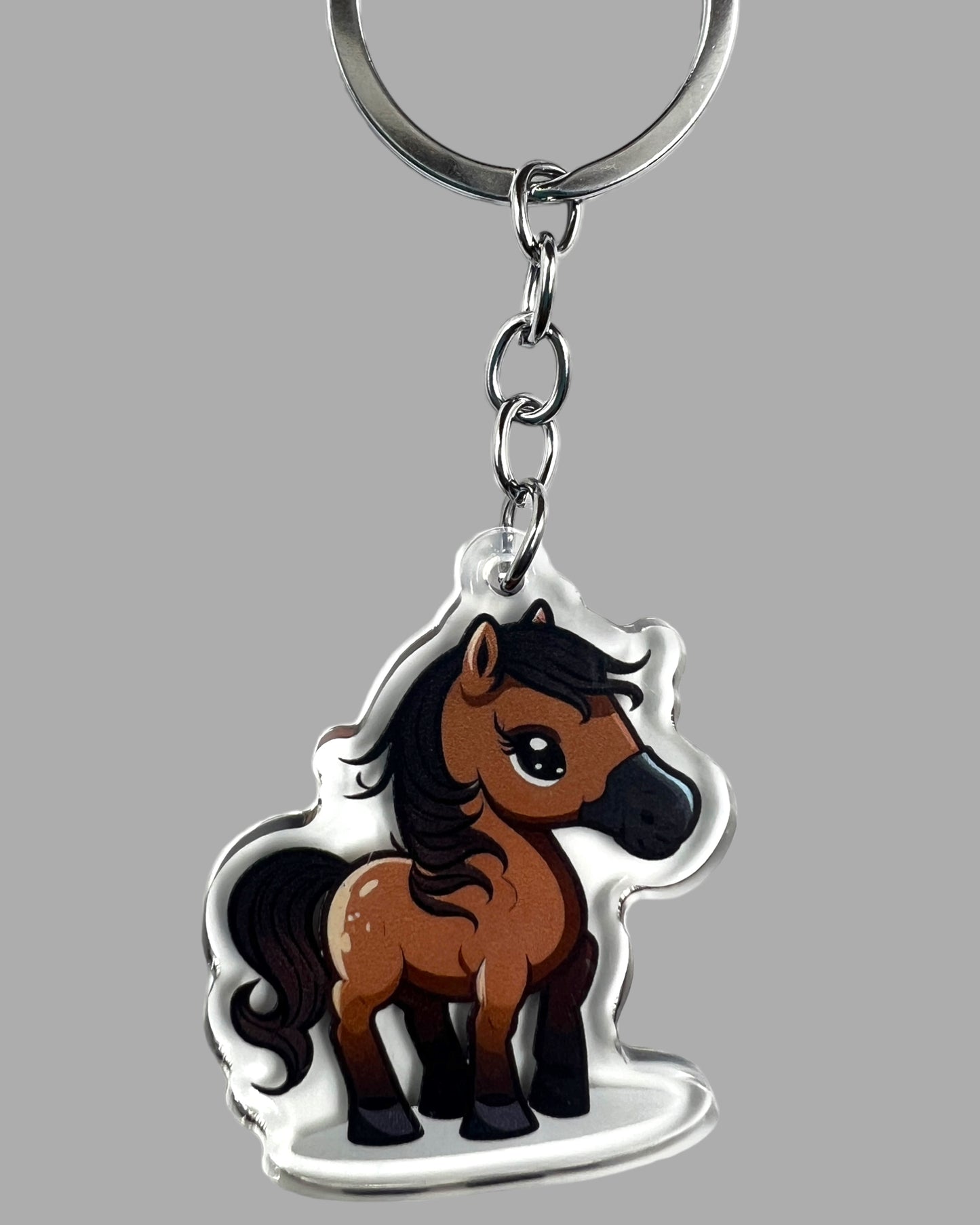 Horse Acrylic Keychain, Cute kawaii memorial ornament, pet portrait charm gift backpack Horse Acrylic Keychain, Farm Animal Cute kawaii memorial ornament, pet portrait charm gift backpack fob, dad car décor, first day of school gift