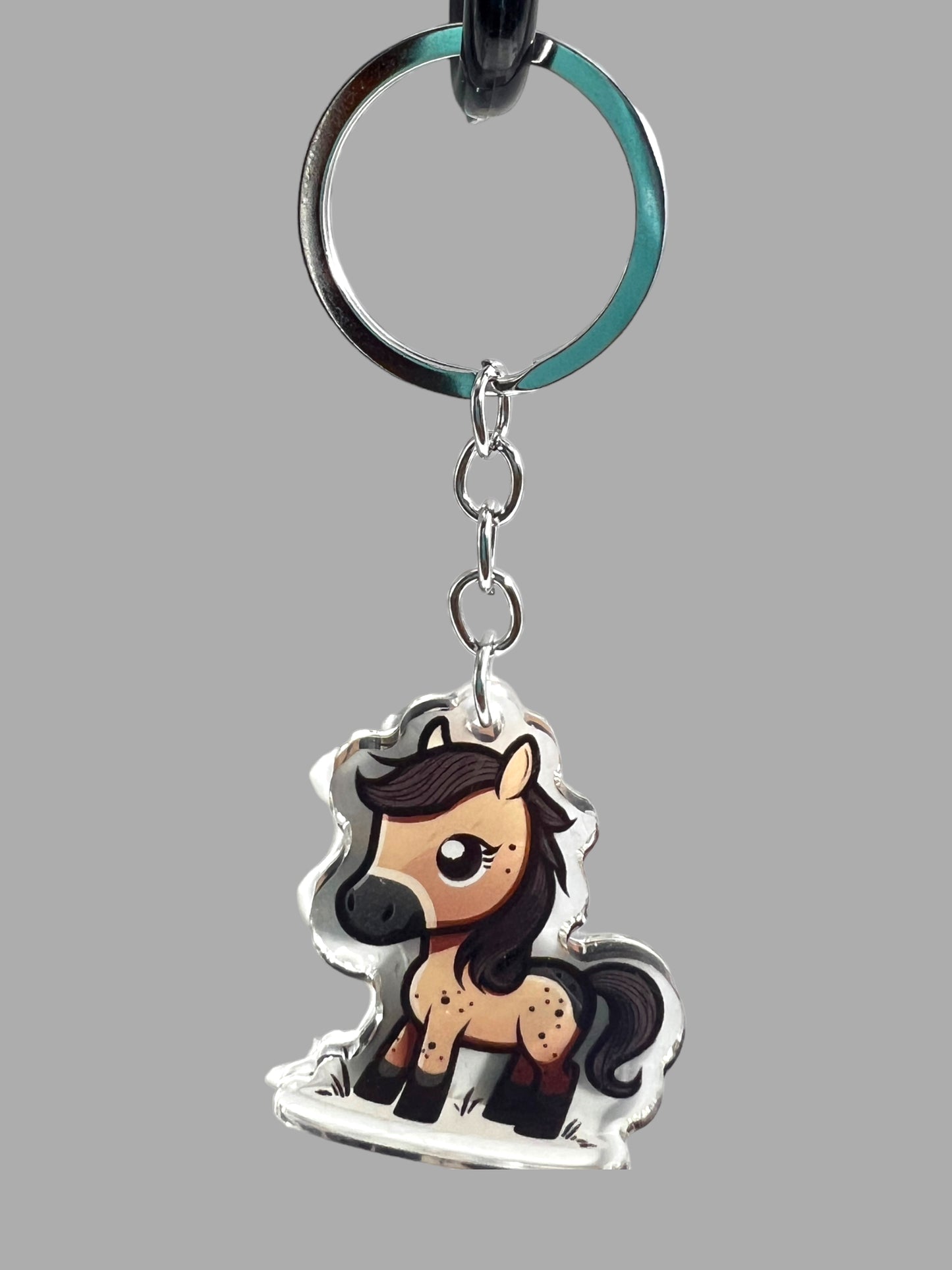 Horse Acrylic Keychain, Cute kawaii memorial ornament, pet portrait charm gift backpack Horse Acrylic Keychain, Farm Animal Cute kawaii memorial ornament, pet portrait charm gift backpack fob, dad car décor, first day of school gift