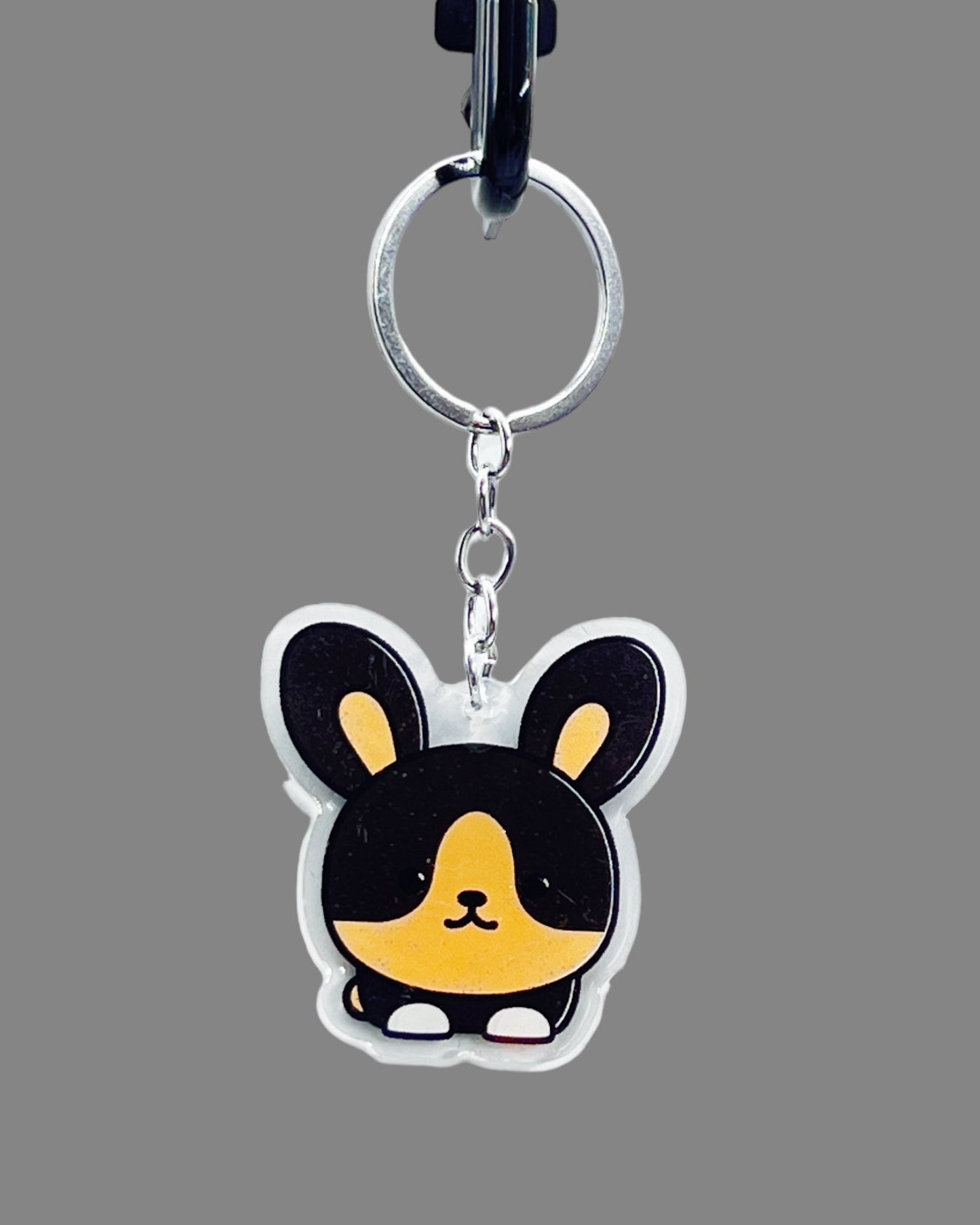 German Shepherd Dog Acrylic Keychain, Cute kawaii memorial ornament, pet portrait charm gift backpack photo fob, dad car décor, dog mom gift