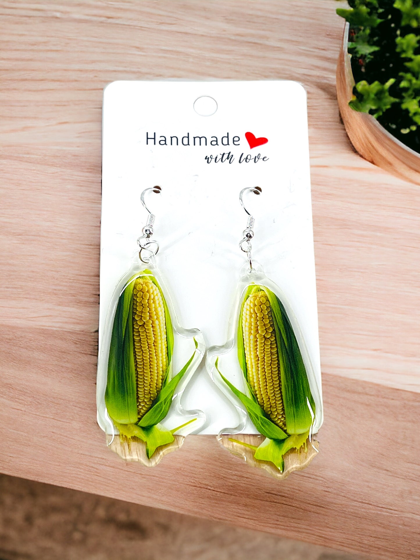 Corn Acrylic Earrings funky weird quirky earrings, cool funny gift for her, birthday gift, Christmas stocking stuffer