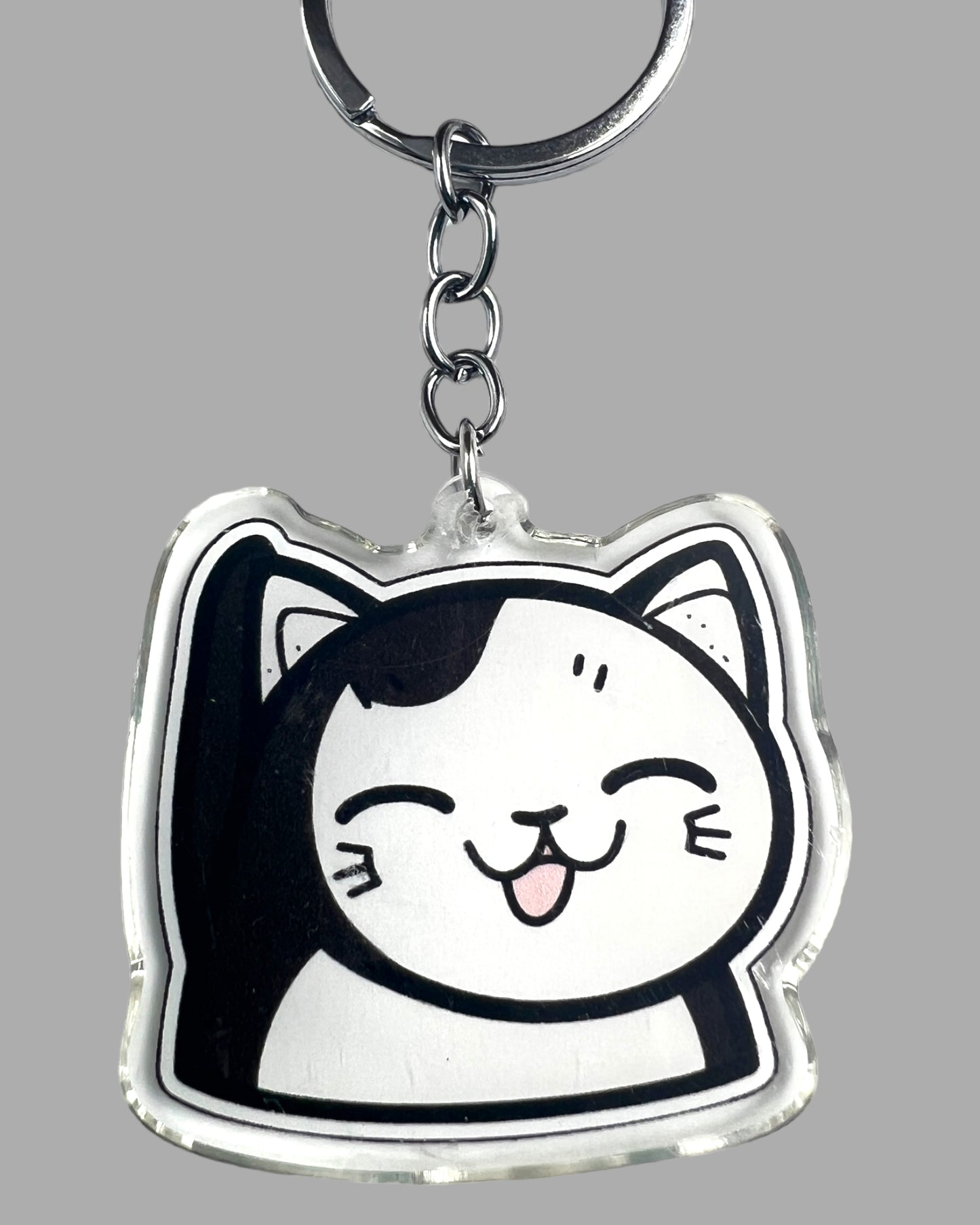 Munchkin Cat Acrylic Keychain, Cute kawaii memorial ornament, pet portrait charm gift backpack fob, dad car décor, first day of school gift
