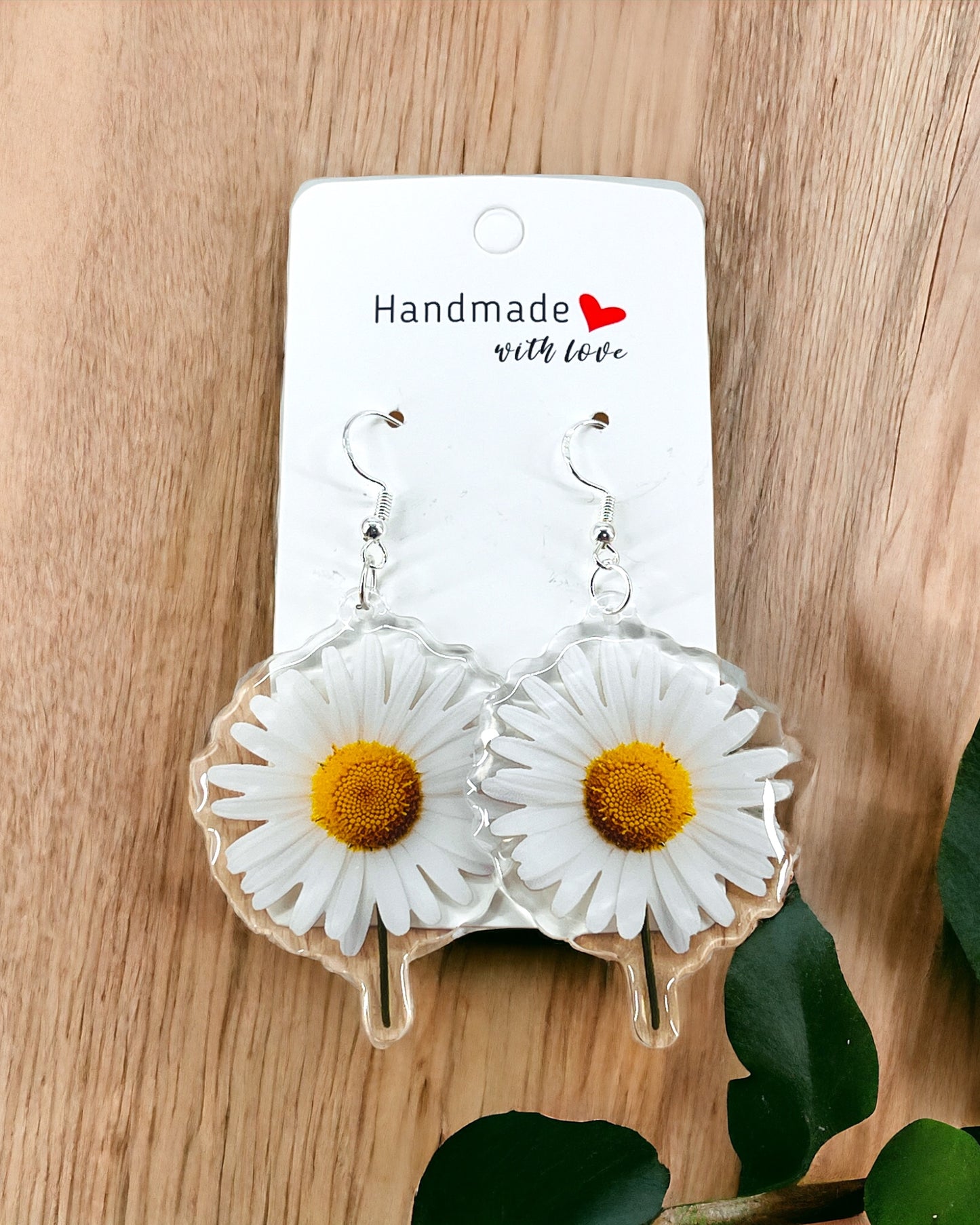 Daisy Cute flower Acrylic earrings, Waterproof Weird Fun Cool Quirky earrings, Best friend sister birthday gift, Gardening earrings