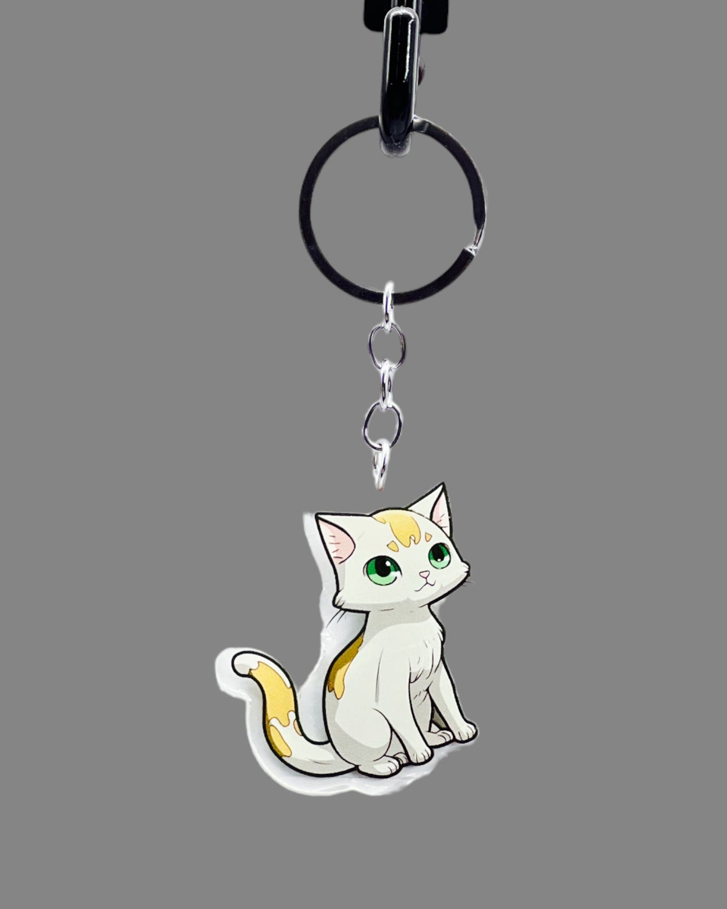Cat Acrylic pet keychain, Cute kawaii memorial ornament, pet portrait charm gift backpack fob, dad car décor, first day of school gift