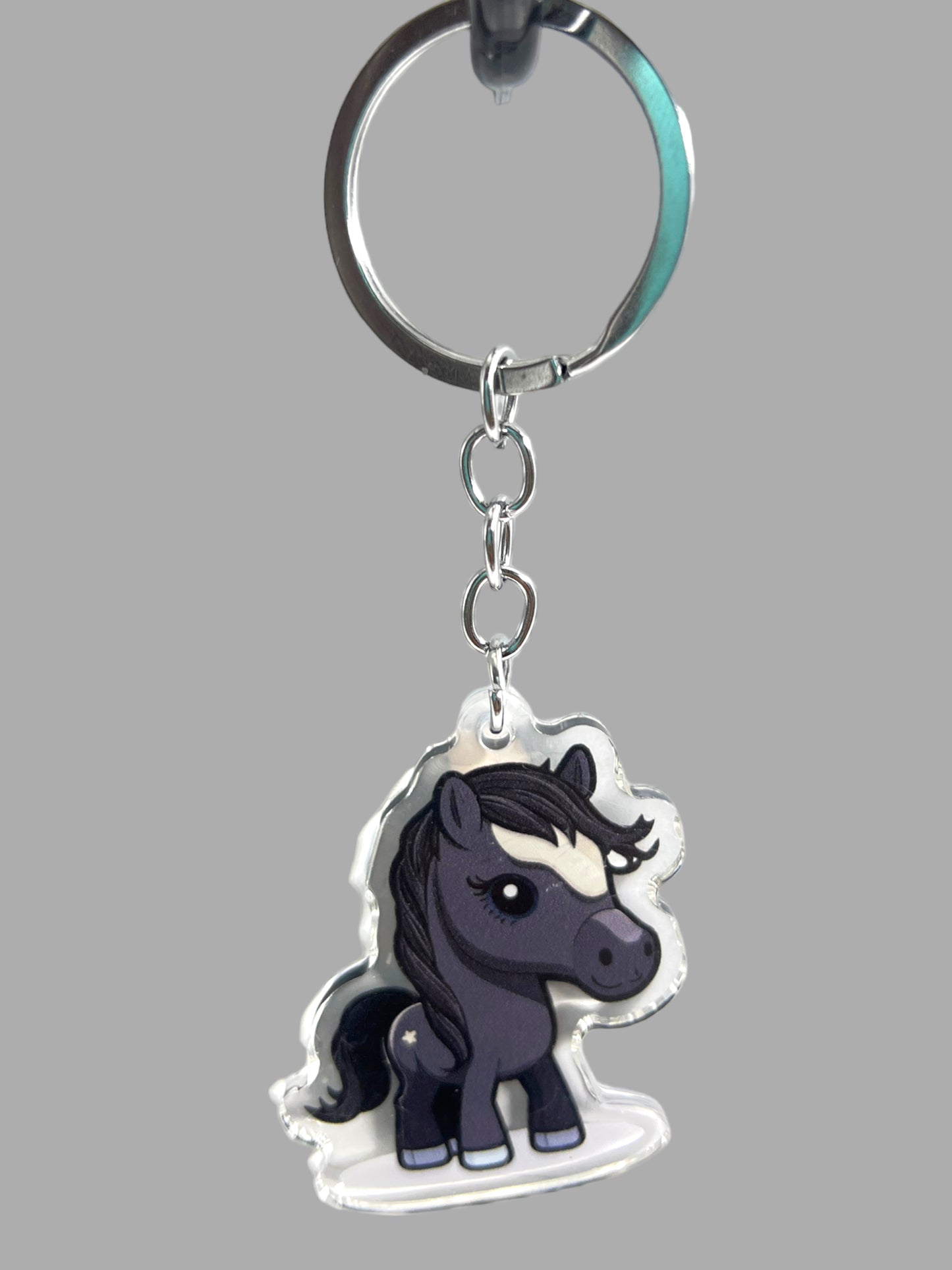 Horse Acrylic Keychain, Cute kawaii memorial ornament, pet portrait charm gift backpack Horse Acrylic Keychain, Farm Animal Cute kawaii memorial ornament, pet portrait charm gift backpack fob, dad car décor, first day of school gift
