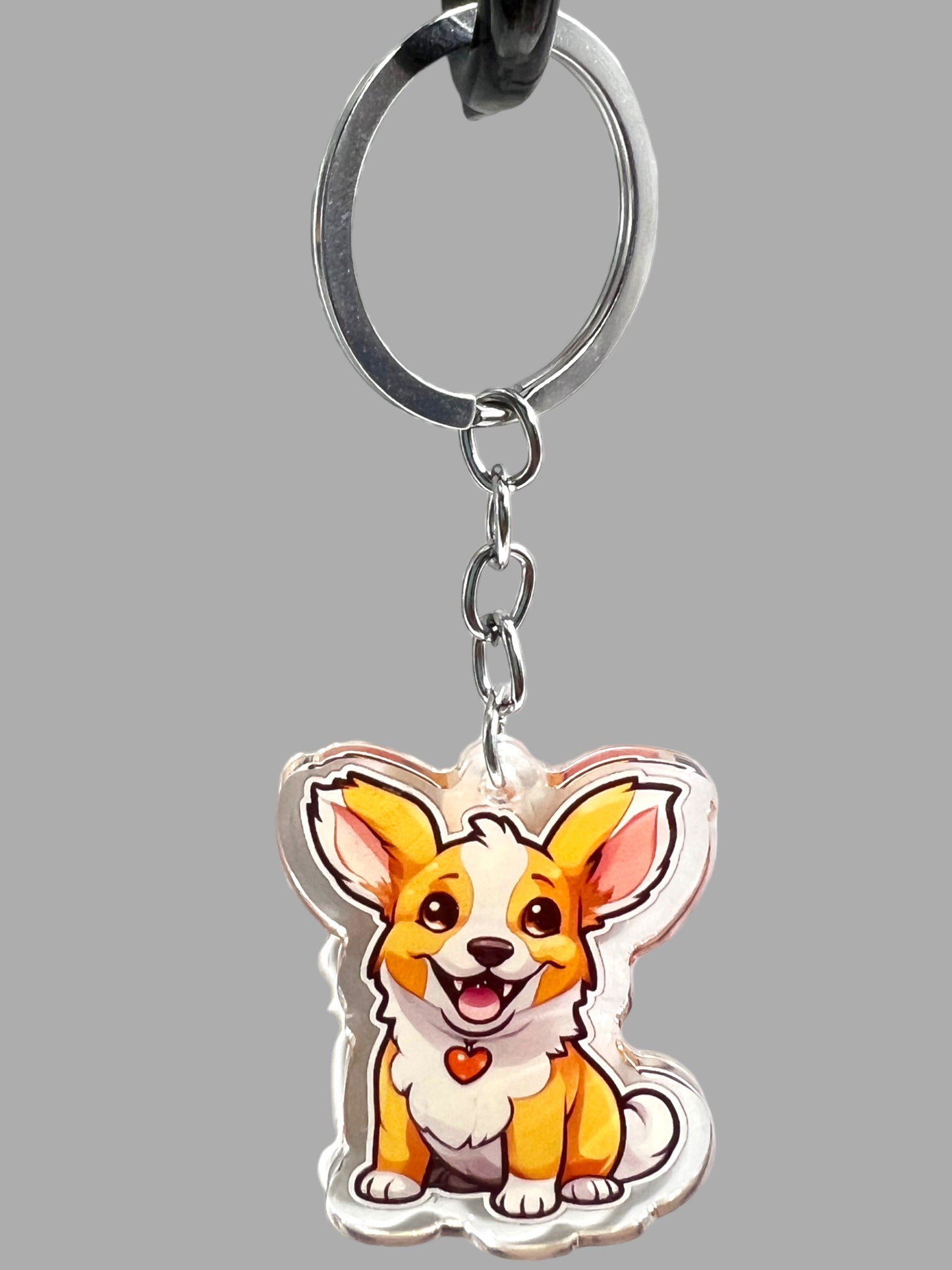 Dog Acrylic Keychain Cute kawaii memorial ornament, pet portrait charm gift backpack photo fob, dad car décor, dog mom gift