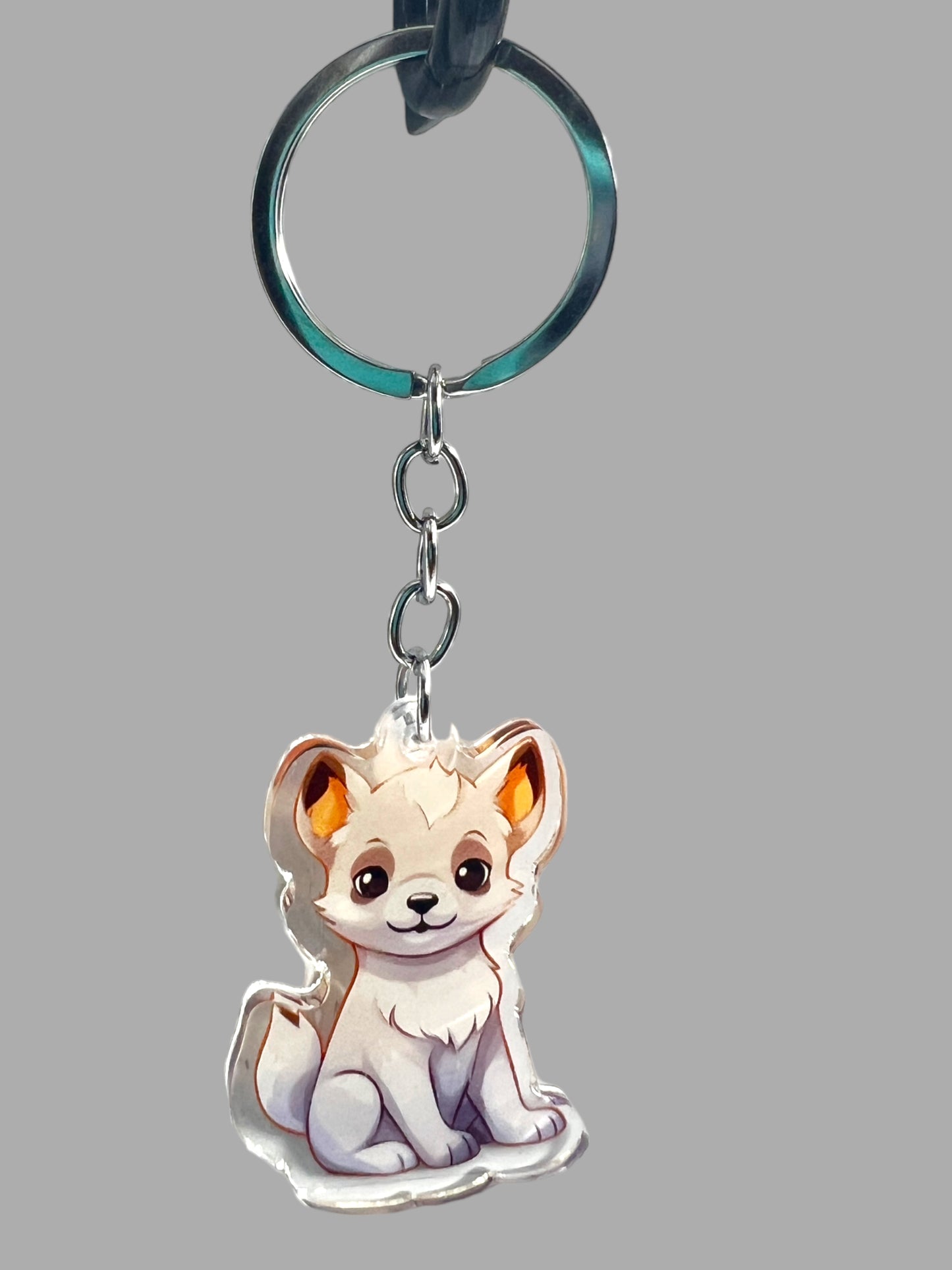 Hokkaido Dog Acrylic Keychain, Cute kawaii memorial ornament, pet portrait charm gift, backpack fob, dad car décor, dog mom gift