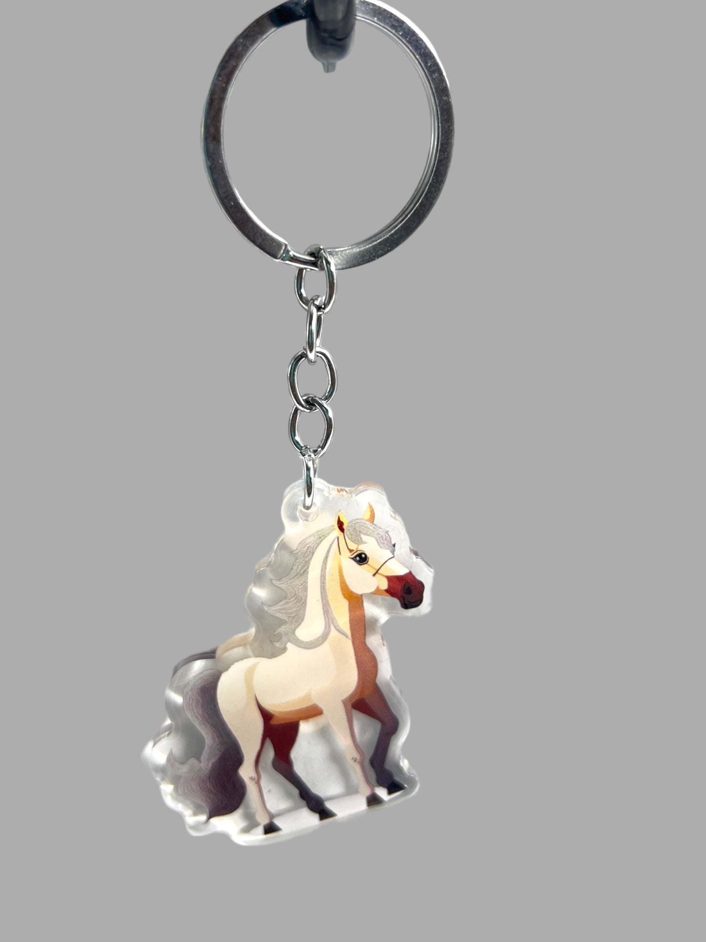 Horse Acrylic Keychain, Cute kawaii memorial ornament, pet portrait charm gift backpack Horse Acrylic Keychain, Farm Animal Cute kawaii memorial ornament, pet portrait charm gift backpack fob, dad car décor, first day of school gift