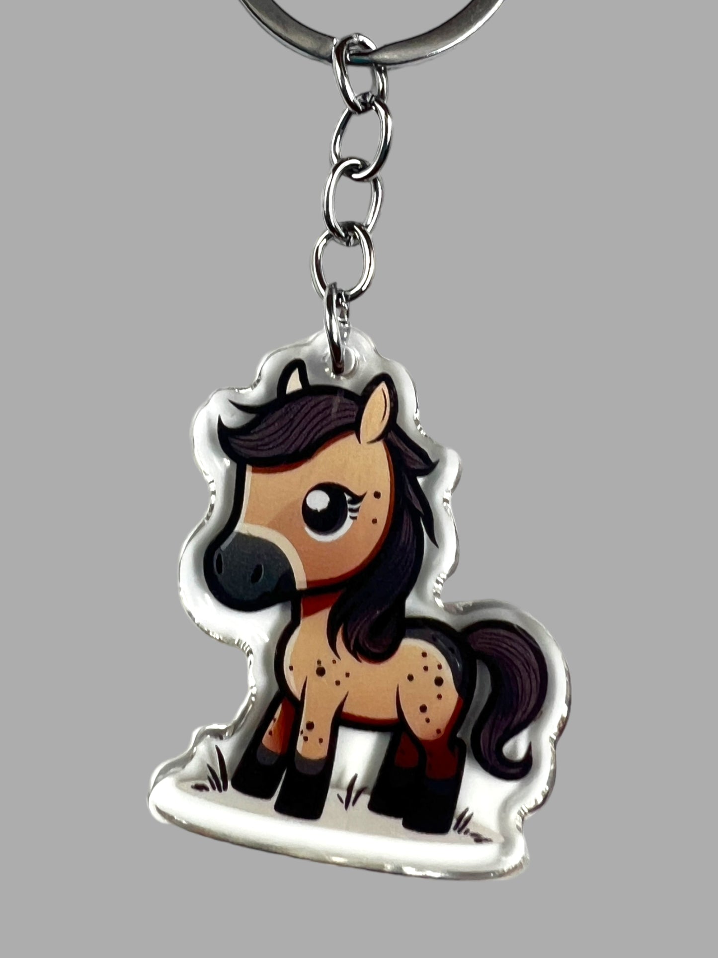 Horse Acrylic Keychain, Cute kawaii memorial ornament, pet portrait charm gift backpack Horse Acrylic Keychain, Farm Animal Cute kawaii memorial ornament, pet portrait charm gift backpack fob, dad car décor, first day of school gift
