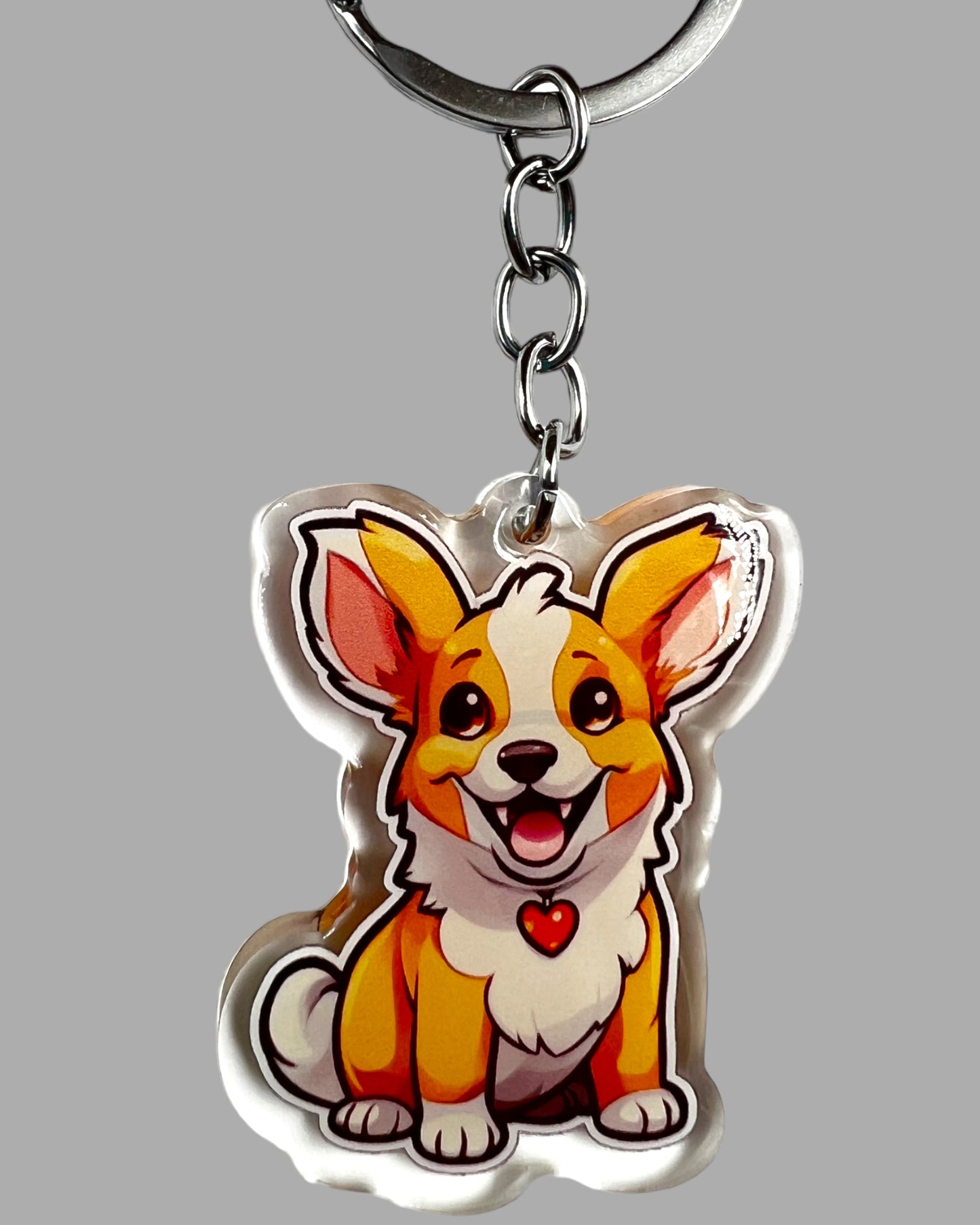 Dog Acrylic Keychain Cute kawaii memorial ornament, pet portrait charm gift backpack photo fob, dad car décor, dog mom gift