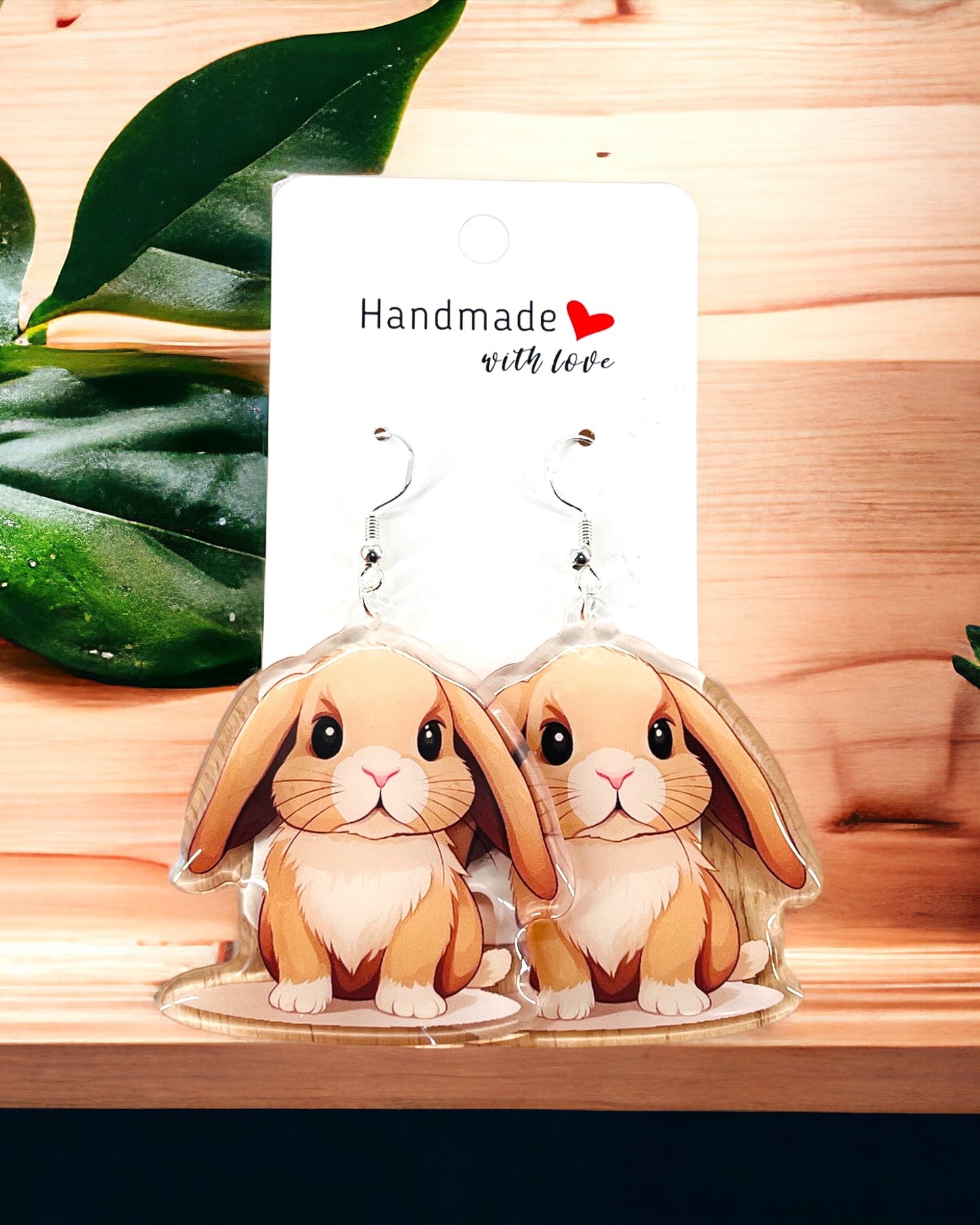 Bunny Animal Lovers Acrylic earrings, funky weird quirky earrings, cool funny gift for her, birthday gift, Christmas stocking stuffer