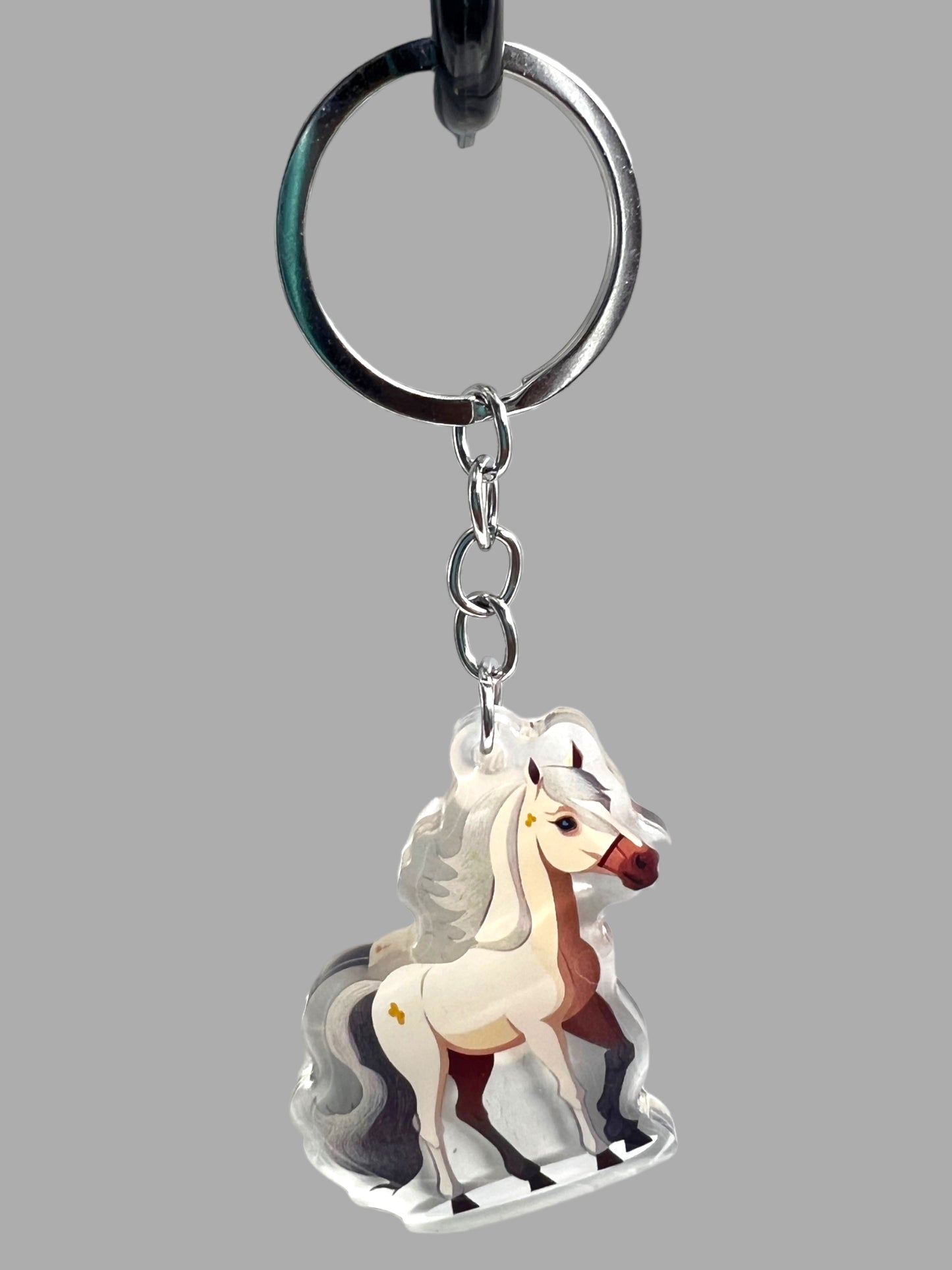 Horse Acrylic Keychain, Cute kawaii memorial ornament, pet portrait charm gift backpack Horse Acrylic Keychain, Farm Animal Cute kawaii memorial ornament, pet portrait charm gift backpack fob, dad car décor, first day of school gift