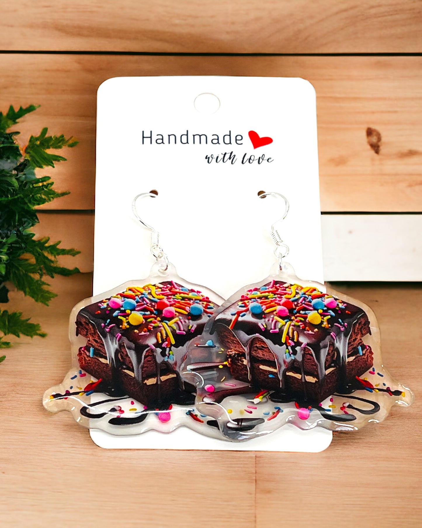 Cosmic Brownie Bakers Acrylic earrings, funky weird quirky earrings, cool funny gift for her, birthday gift, Christmas stocking stuffer