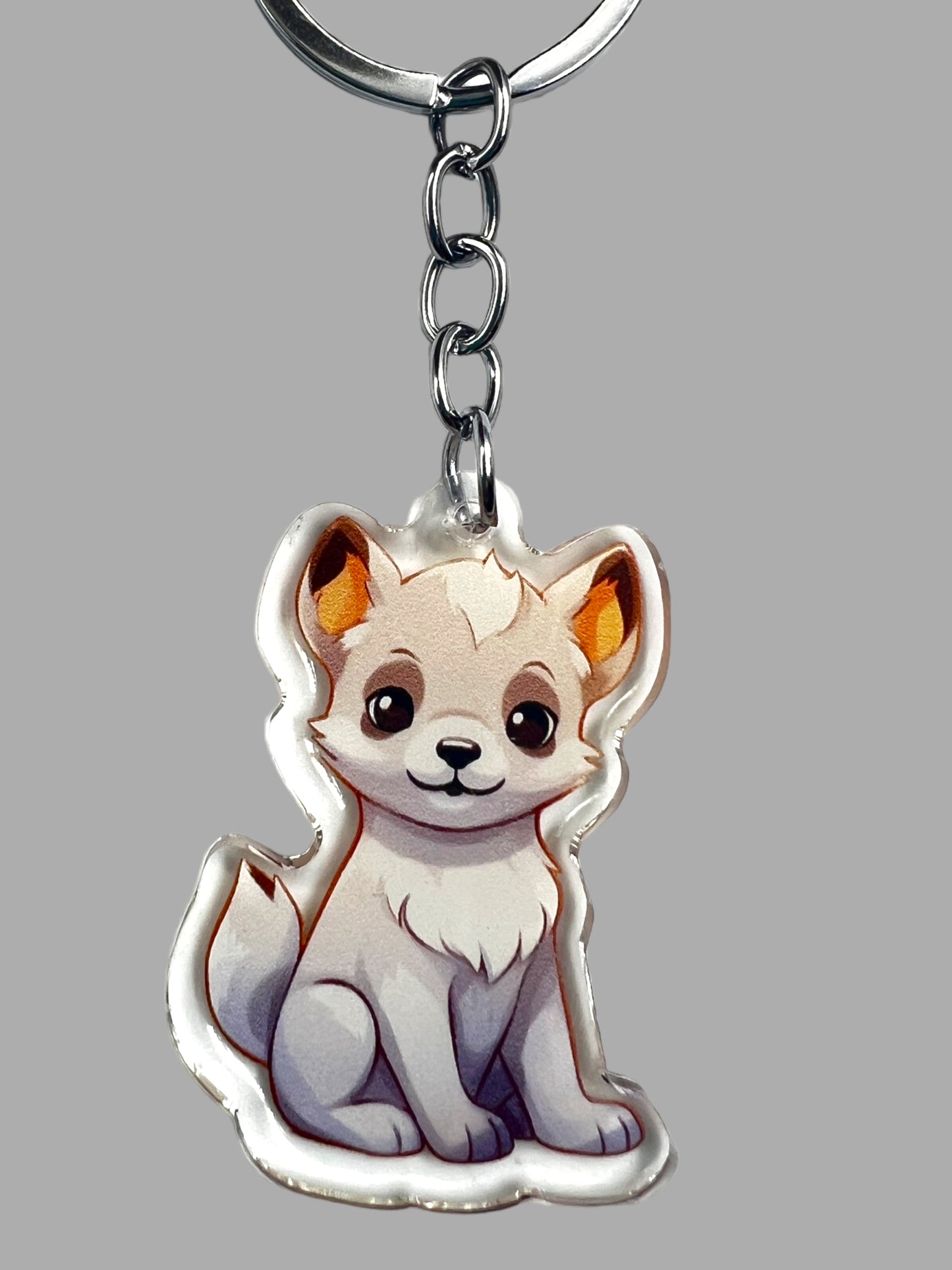 Hokkaido Dog Acrylic Keychain, Cute kawaii memorial ornament, pet portrait charm gift, backpack fob, dad car décor, dog mom gift