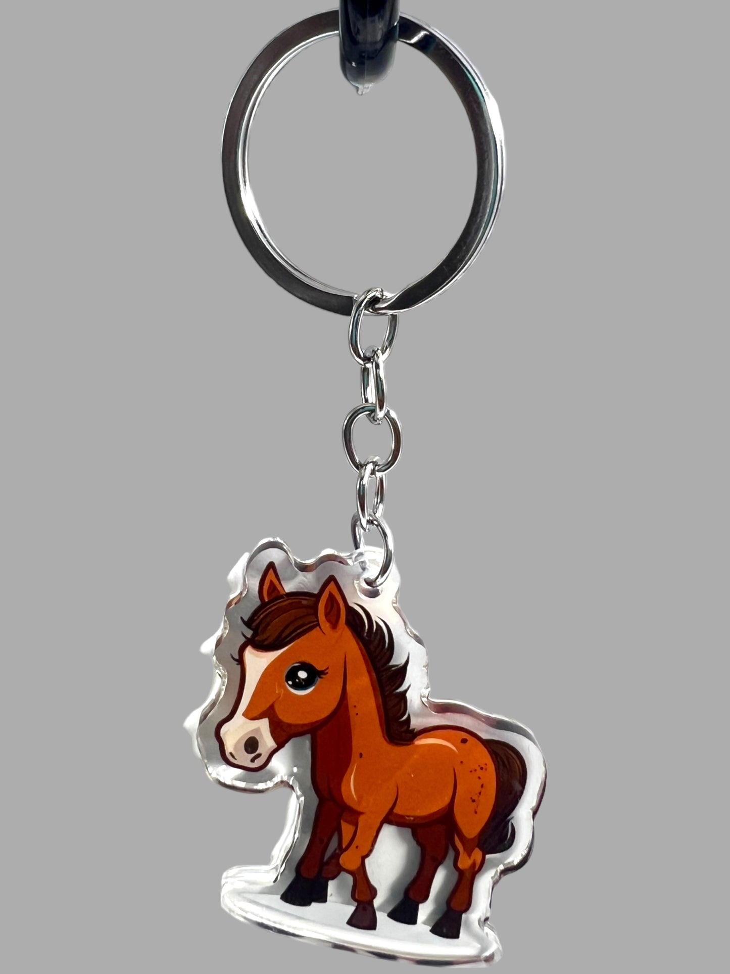 Horse Acrylic Keychain, Cute kawaii memorial ornament, pet portrait charm gift backpack Horse Acrylic Keychain, Farm Animal Cute kawaii memorial ornament, pet portrait charm gift backpack fob, dad car décor, first day of school gift