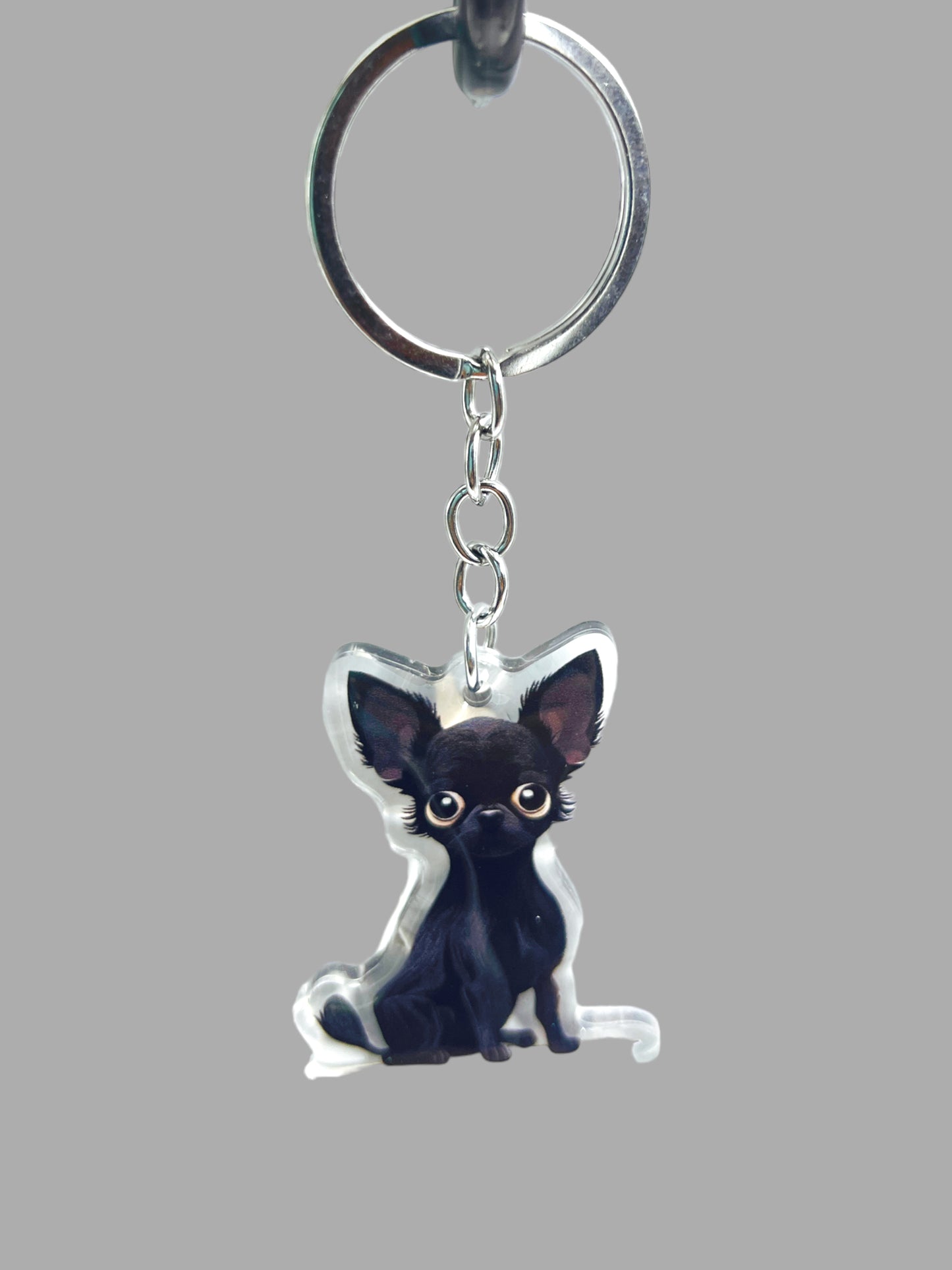 Dog Acrylic Keychain Cute kawaii memorial ornament, pet portrait charm gift backpack photo fob, dad car décor, dog mom gift