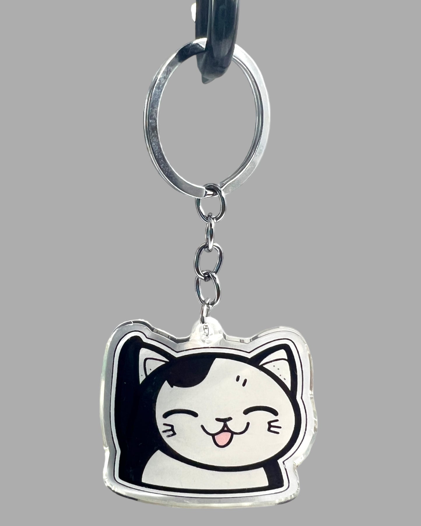 Munchkin Cat Acrylic Keychain, Cute kawaii memorial ornament, pet portrait charm gift backpack fob, dad car décor, first day of school gift