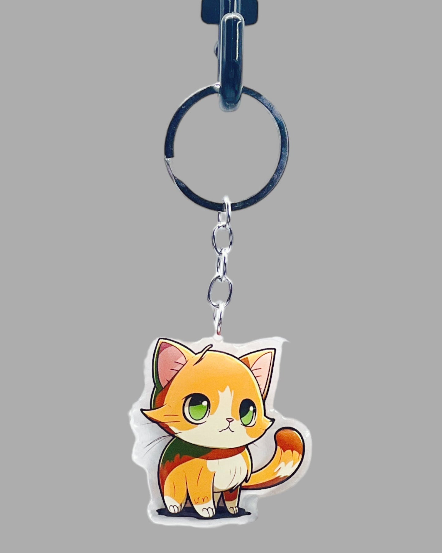 Cat Acrylic keychain, Cute kawaii memorial ornament, pet portrait charm gift backpack fob, dad car décor, first day of school gift