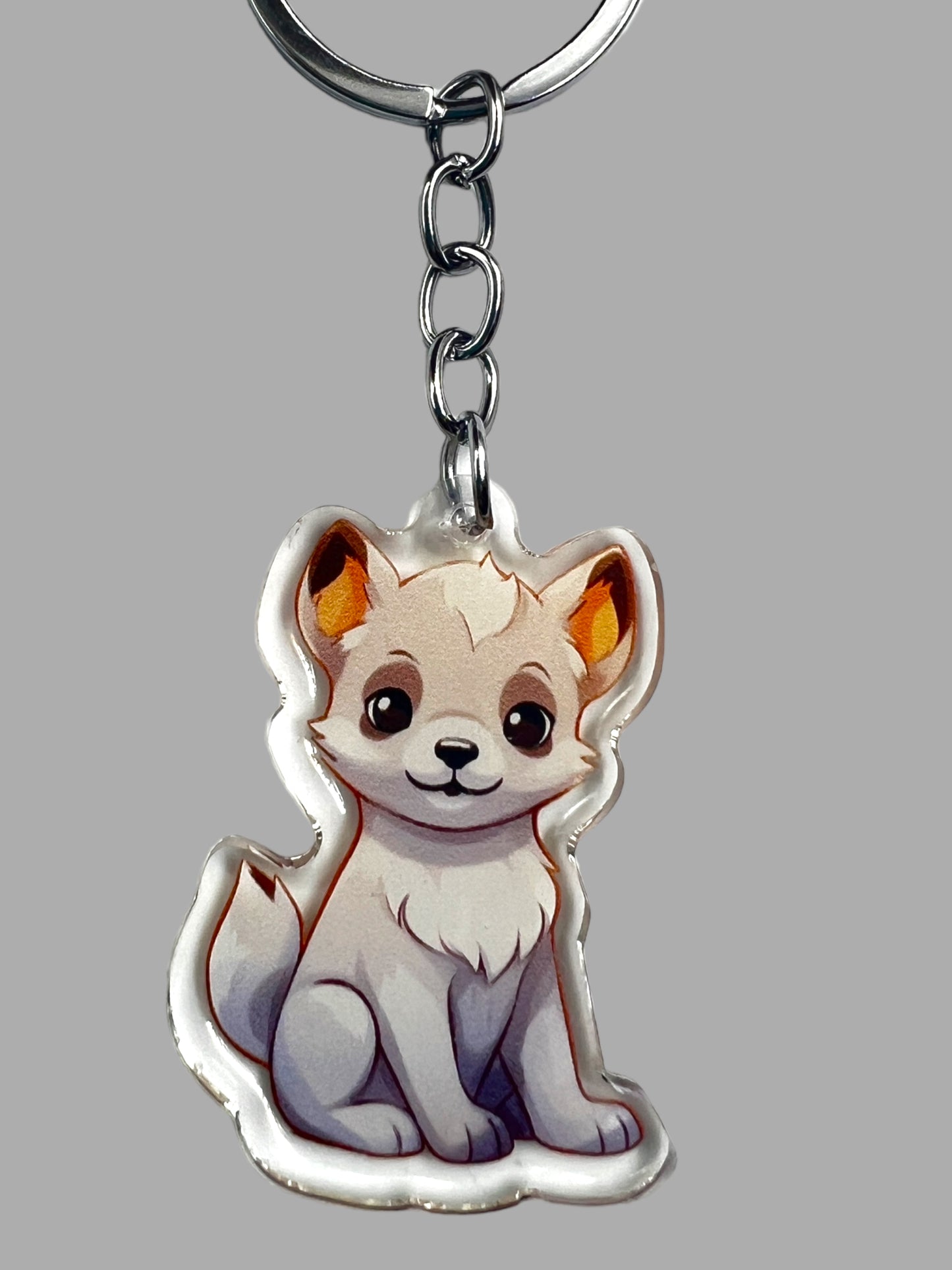 Hokkaido Dog Acrylic Keychain, Cute kawaii memorial ornament, pet portrait charm gift, backpack fob, dad car décor, dog mom gift