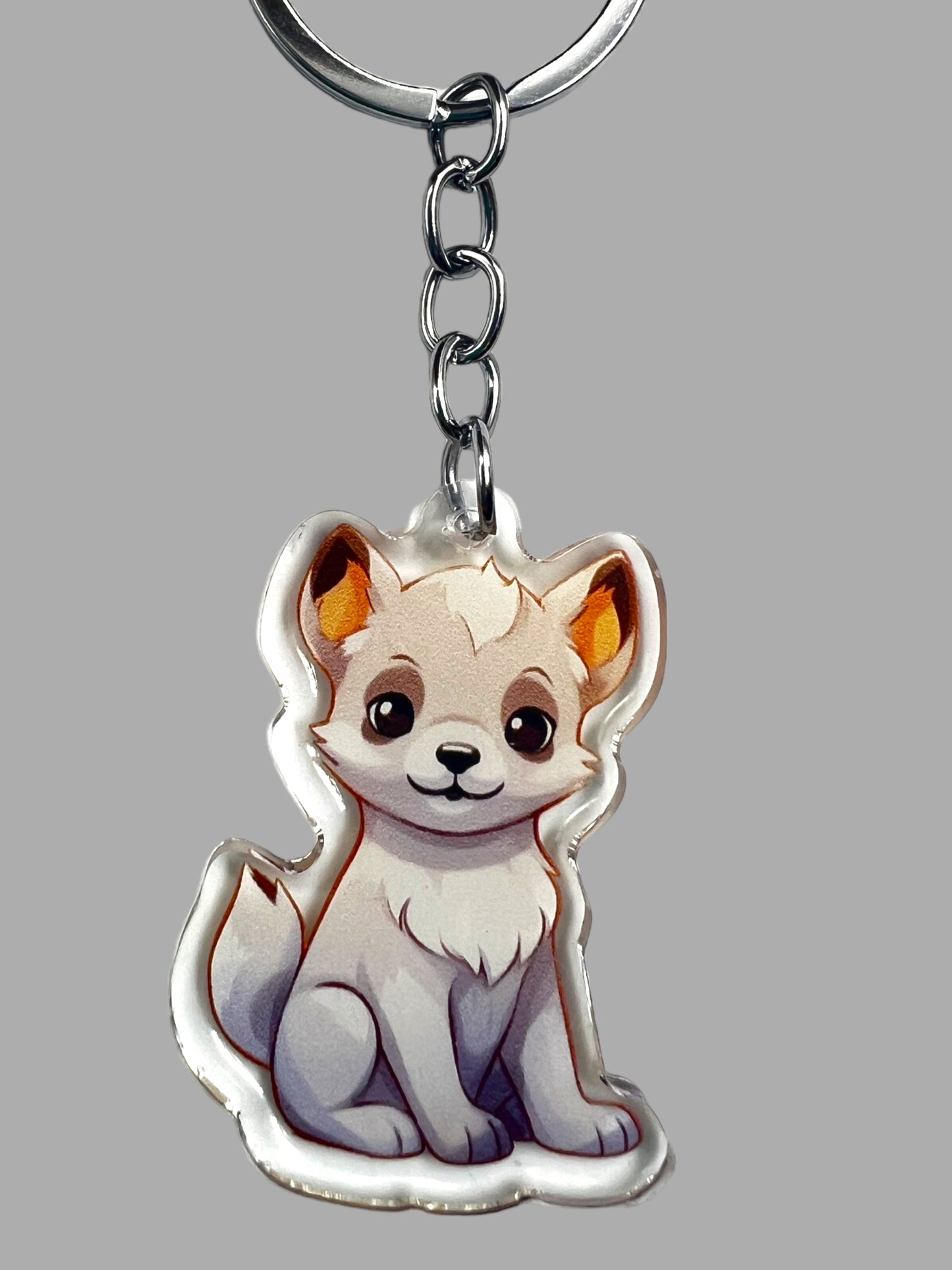 Hokkaido Dog Acrylic Keychain, Cute kawaii memorial ornament, pet portrait charm gift, backpack fob, dad car décor, dog mom gift