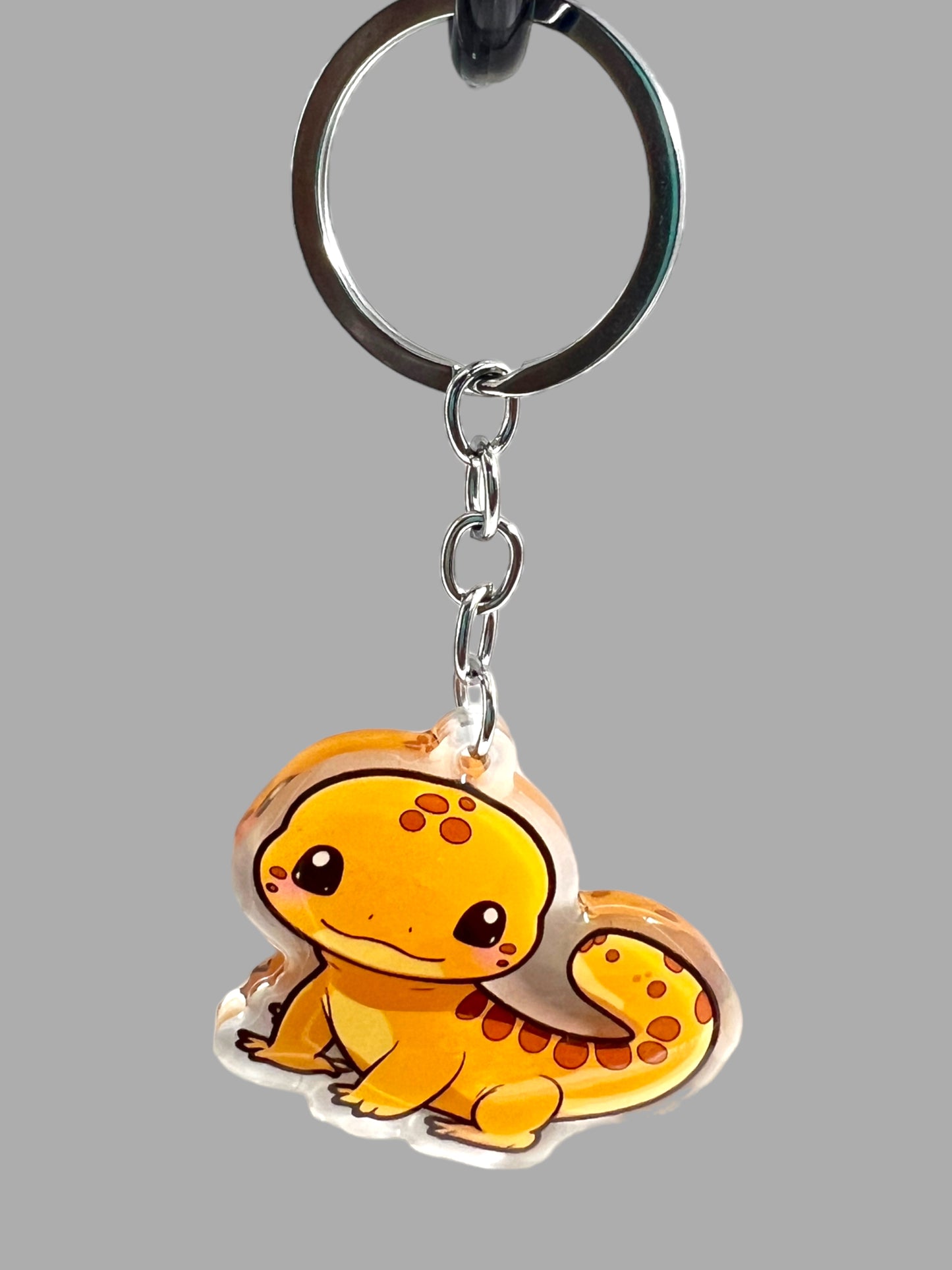 Leopard Geco Acrylic Keychain, Wildlife Cute kawaii memorial ornament, pet portrait charm gift backpack fob, dad car décor, first day of school gift