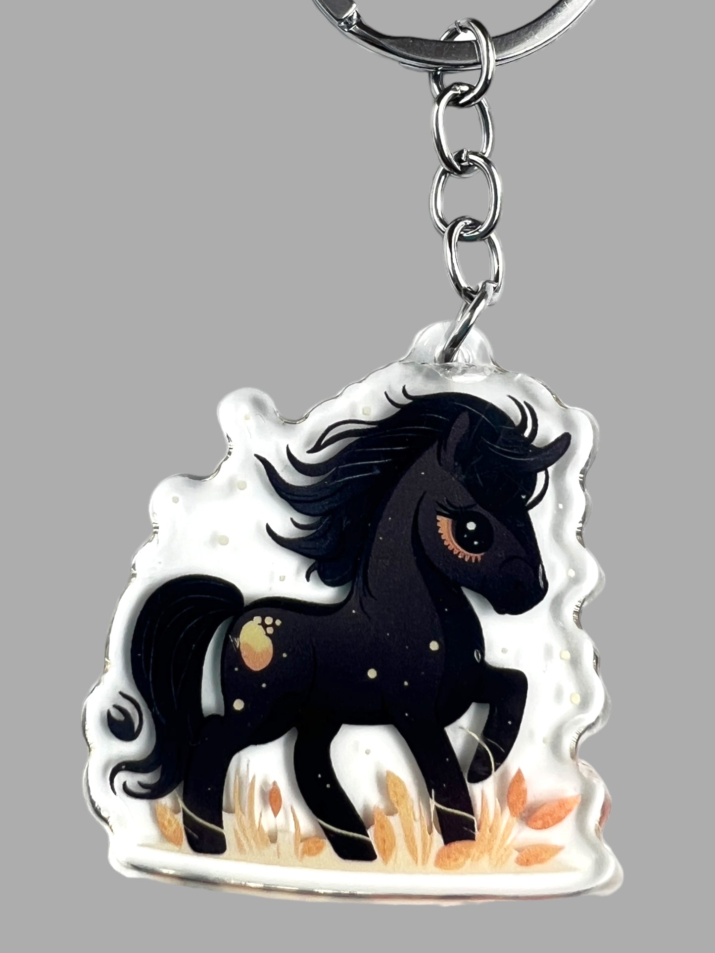 Horse Acrylic Keychain, Cute kawaii memorial ornament, pet portrait charm gift backpack Horse Acrylic Keychain, Farm Animal Cute kawaii memorial ornament, pet portrait charm gift backpack fob, dad car décor, first day of school gift